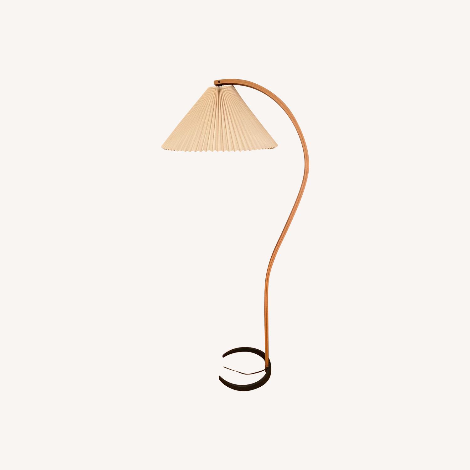 Caprani Bent Teak Floor Lamp on Iron Base - image-0