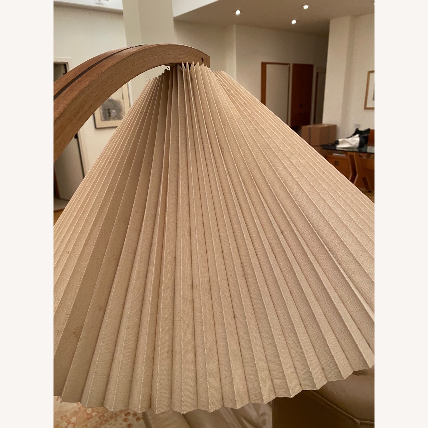 Caprani Bent Teak Floor Lamp on Iron Base - image-3