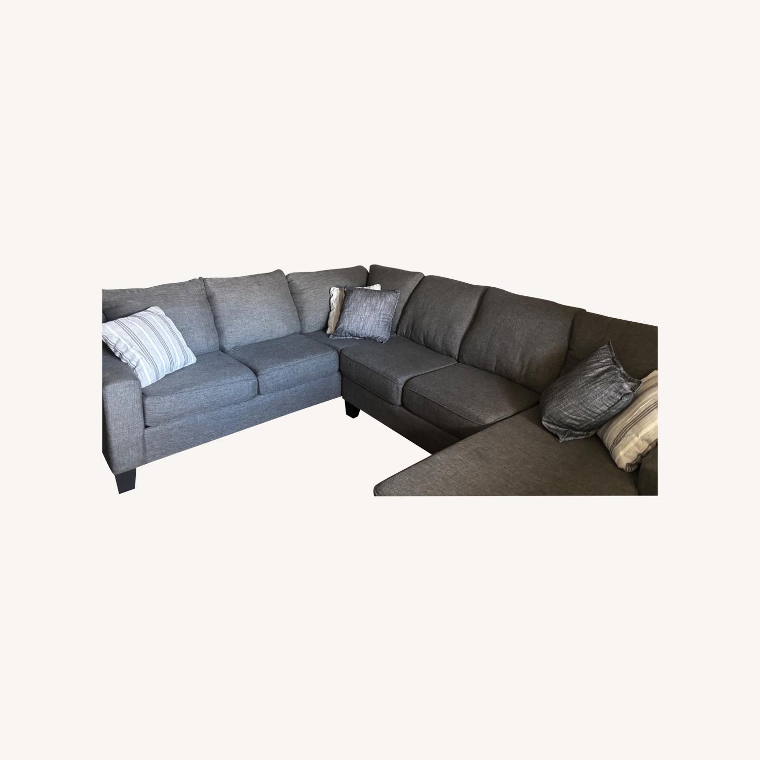 Charcoal Gray Lucy Tux Sofa - image-0