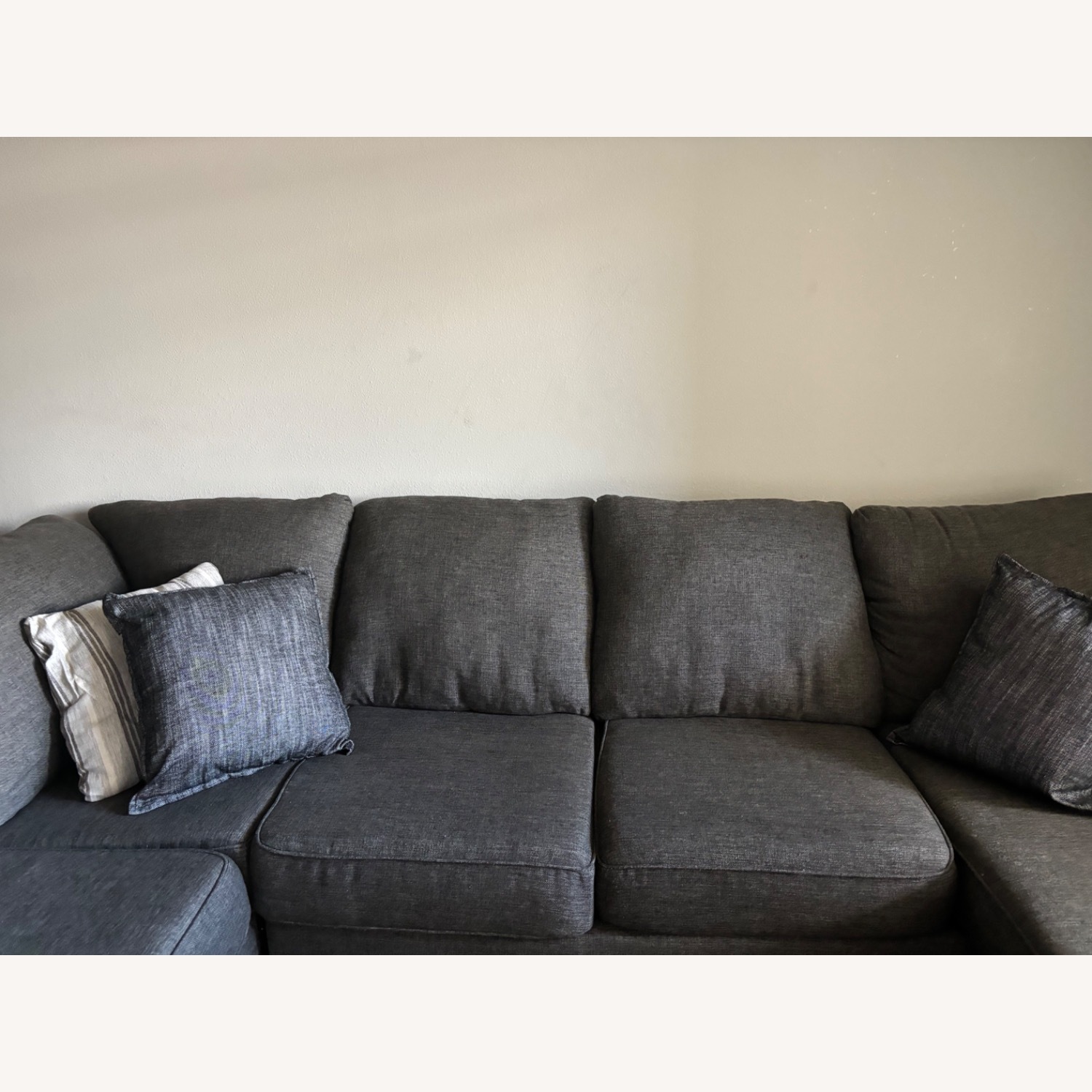 Charcoal Gray Lucy Tux Sofa - image-3