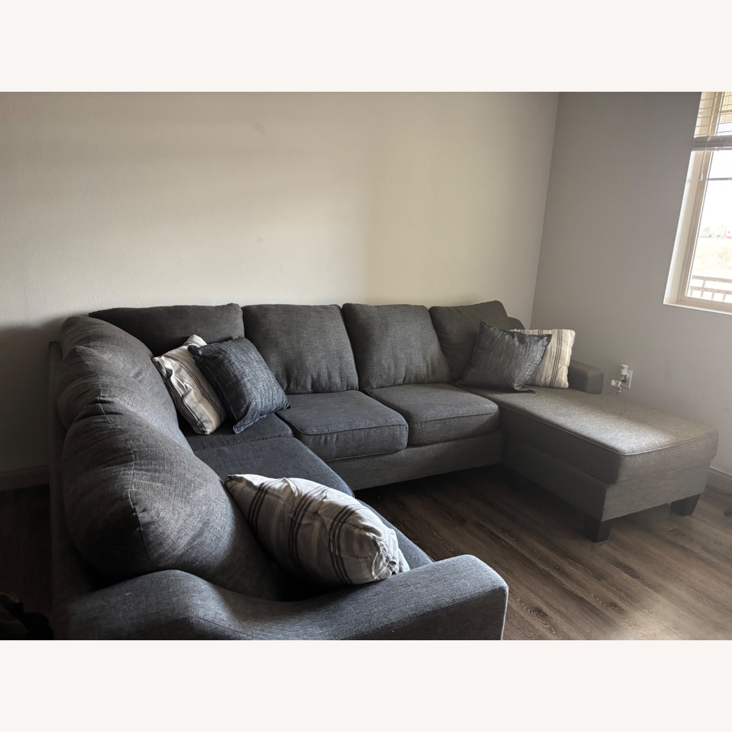 Charcoal Gray Lucy Tux Sofa - image-2