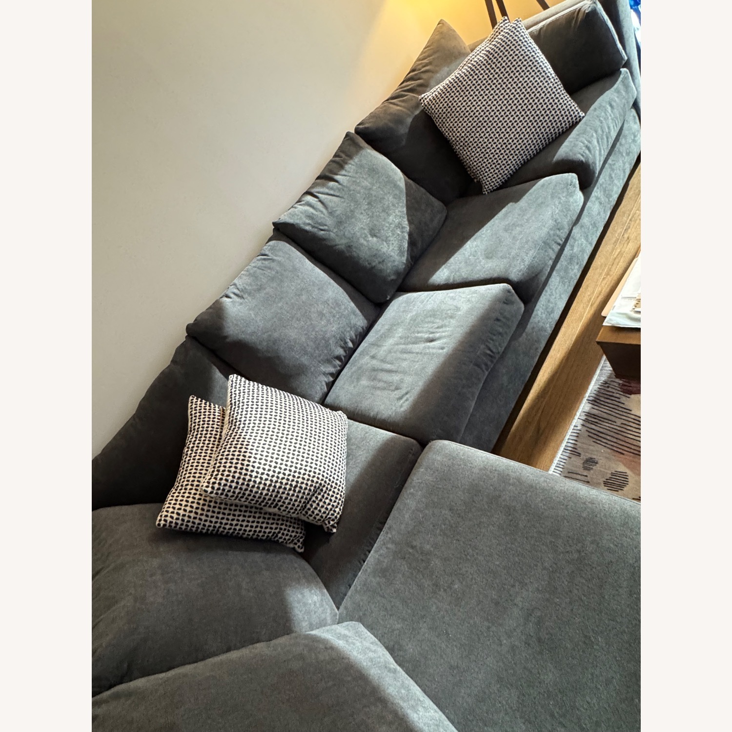 Bob's Discount Furniture Virgo Charcoal 119'' 2 Piece Chaise Sectional - image-2