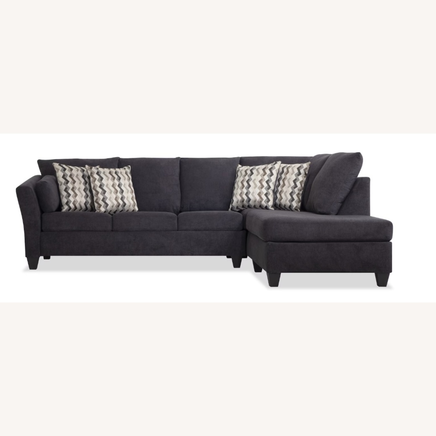 Bob's Discount Furniture Virgo Charcoal 119'' 2 Piece Chaise Sectional - image-4