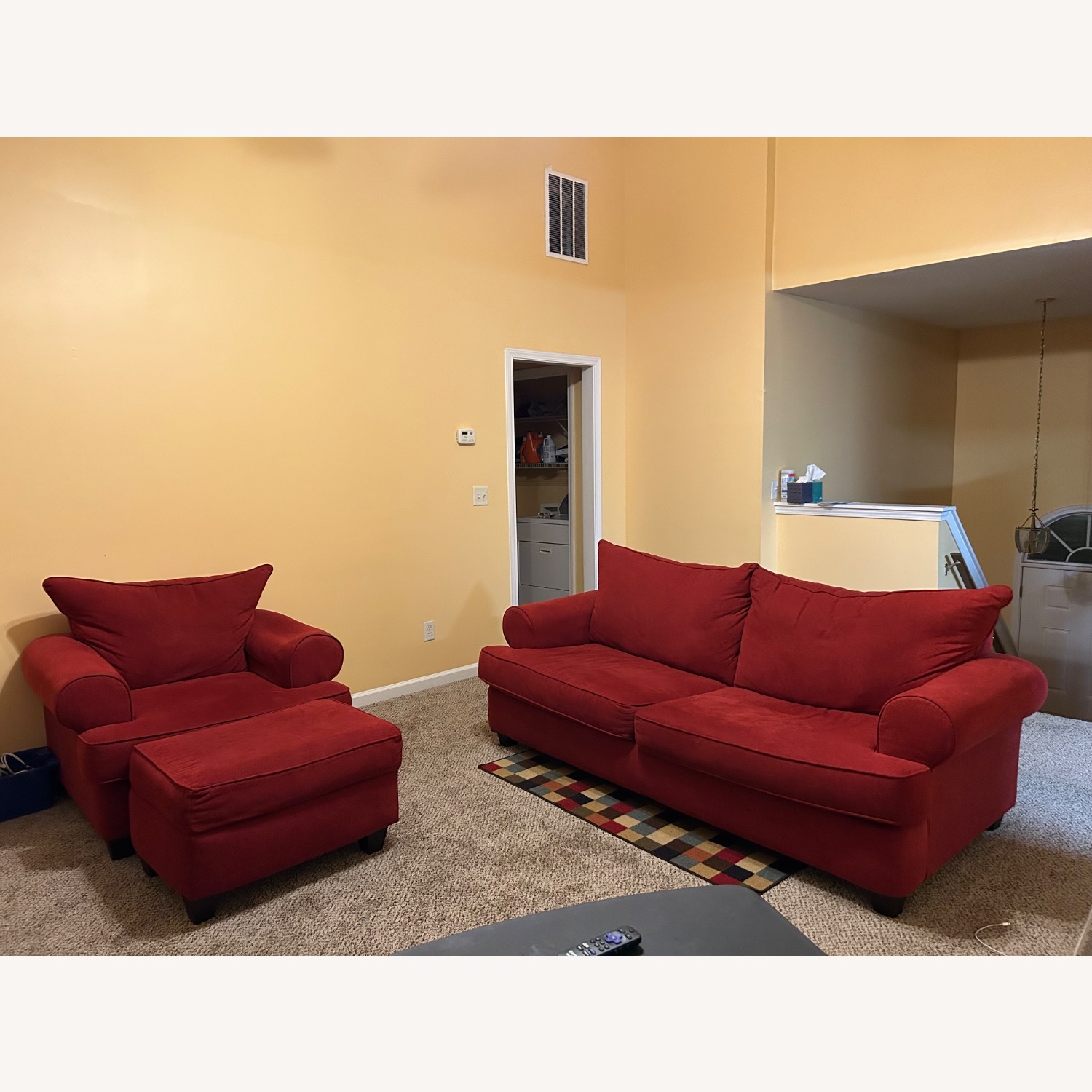 Burgundy 3-Piece Pull Out Couch  - image-1