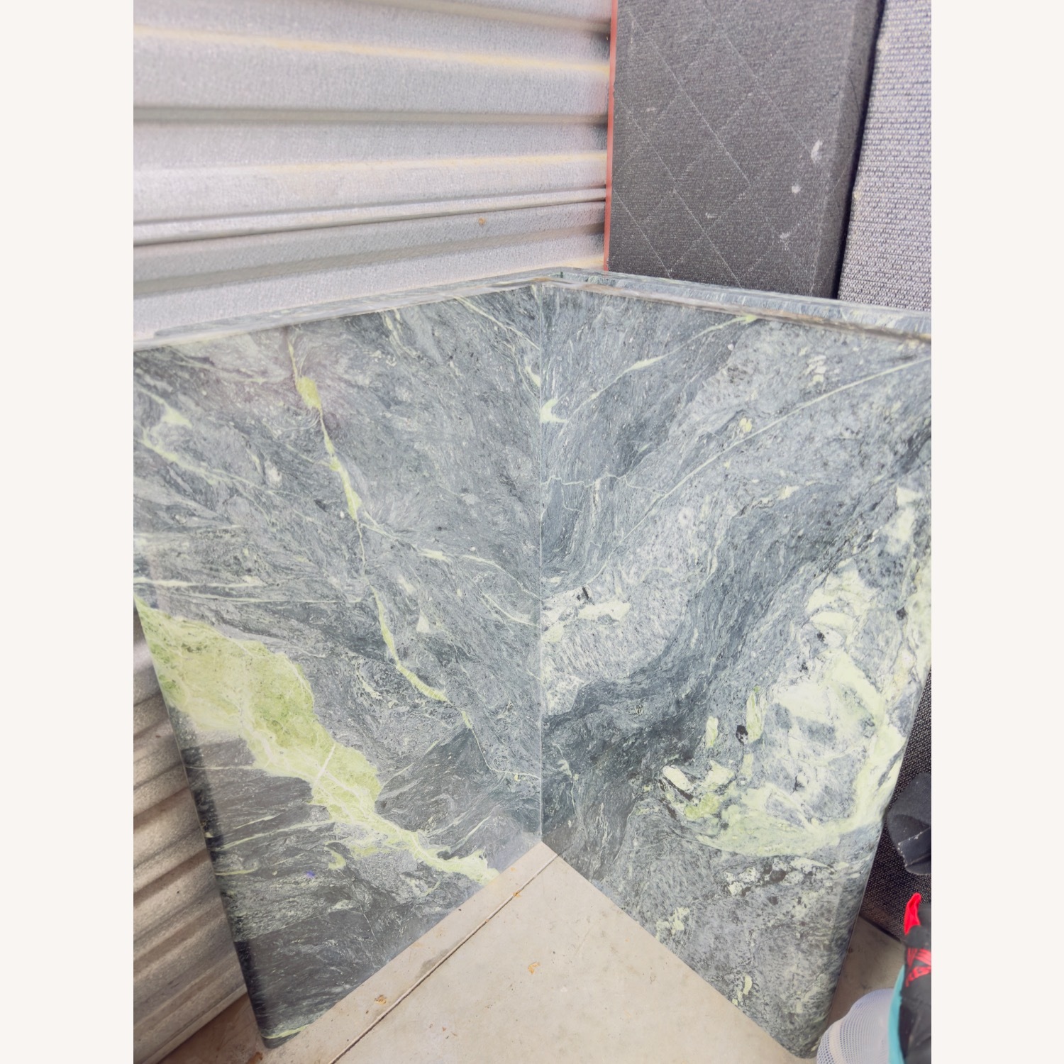  Mid Century Glass Top And Marble Base Dining Table - image-2