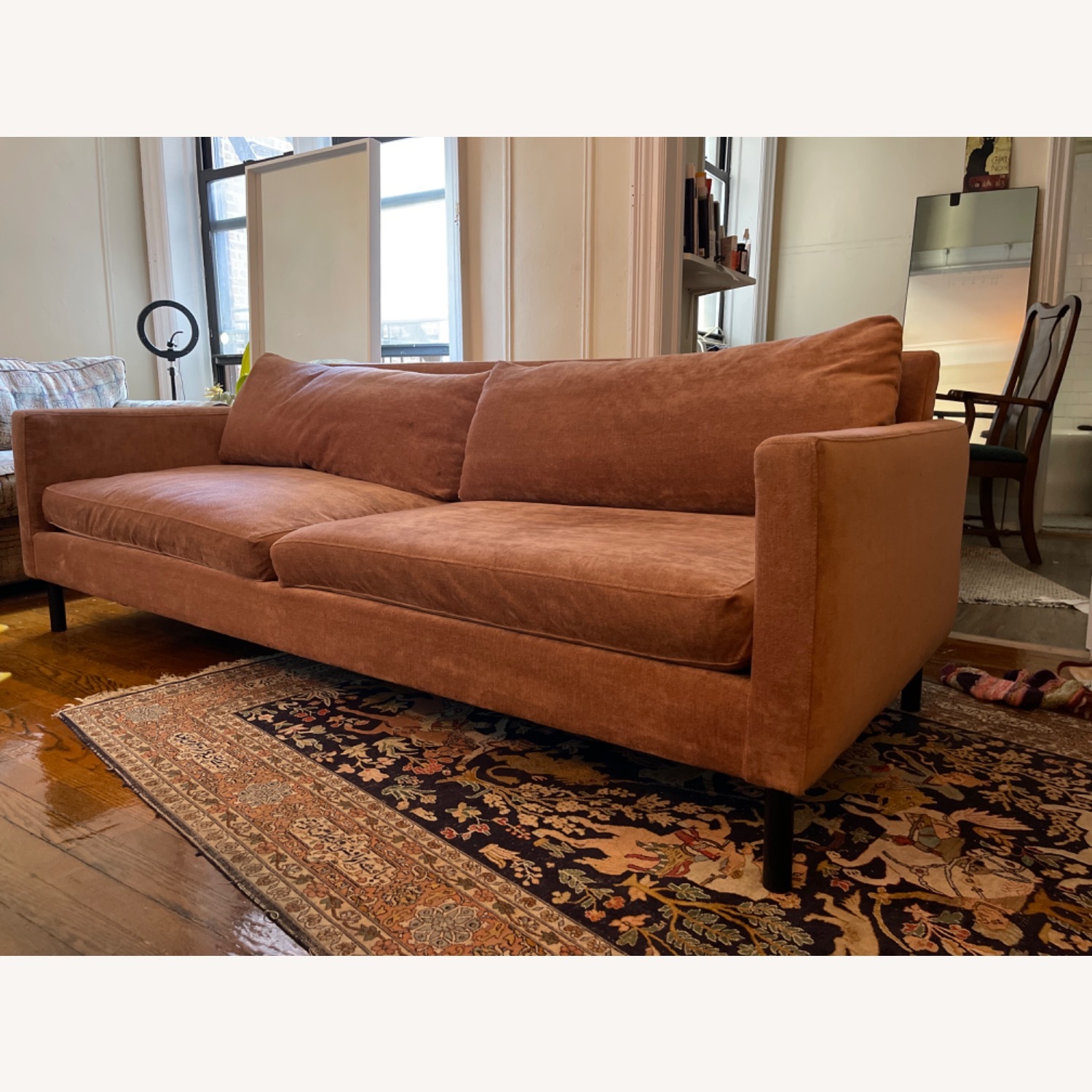 ABC Carpet & Home Salmon Color 3 Seat Couch - image-2