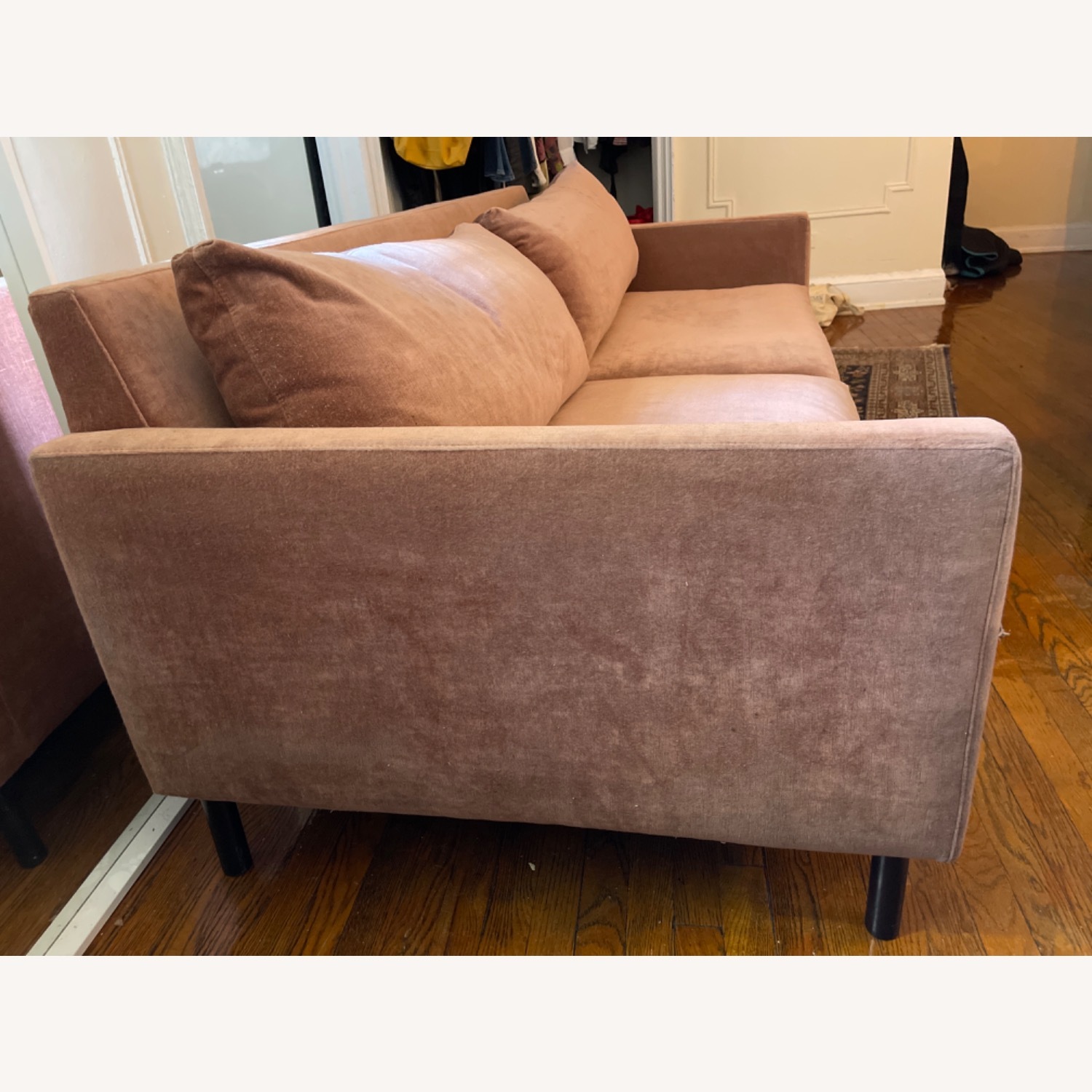 ABC Carpet & Home Salmon Color 3 Seat Couch - image-1