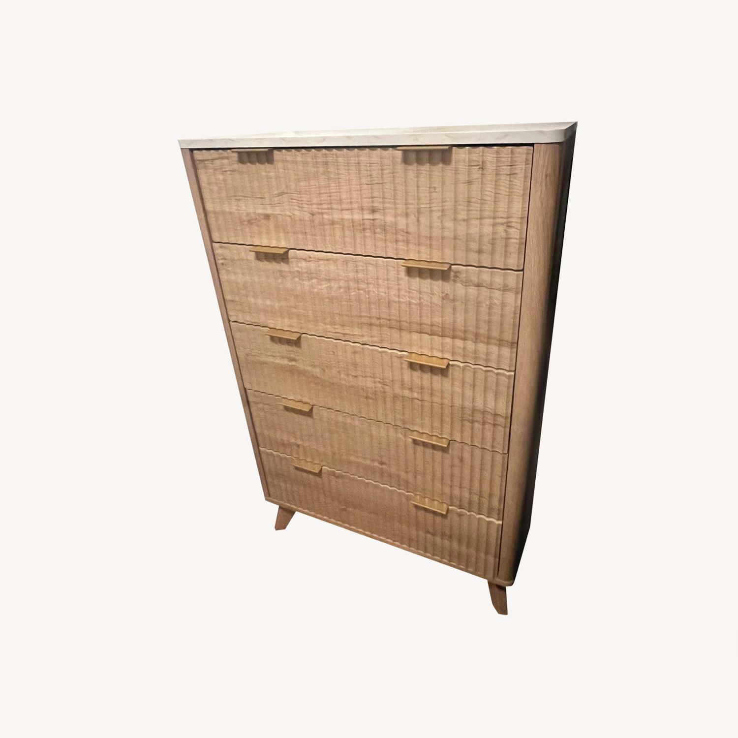 Wood Dresser with Marble Top - image-0