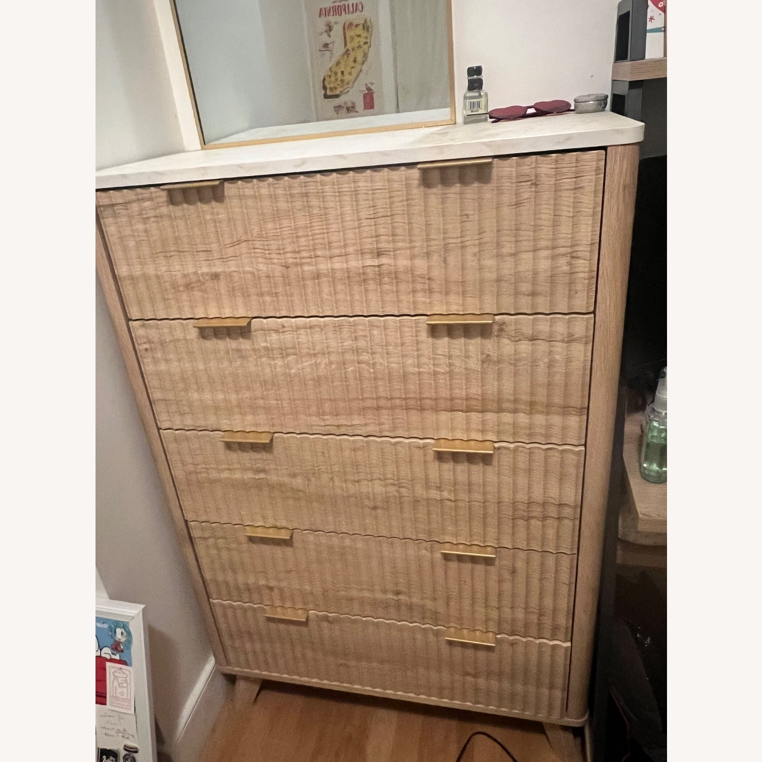 Wood Dresser with Marble Top - image-3