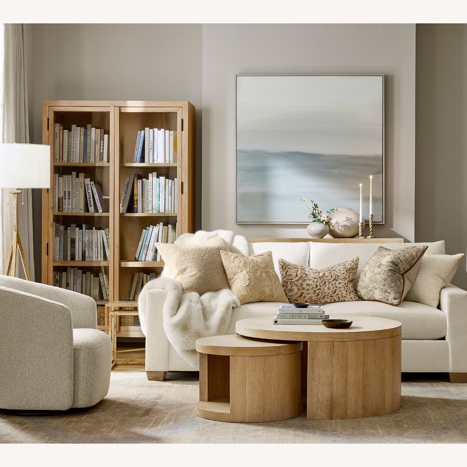 Pottery Barn Preston Swivel Chair - image-3