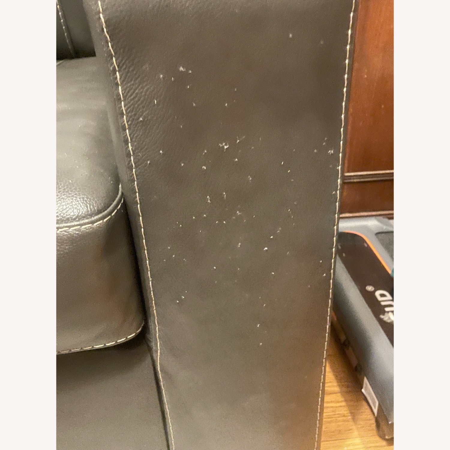 Morelos Gray Leather Queen Size Sofa - image-2