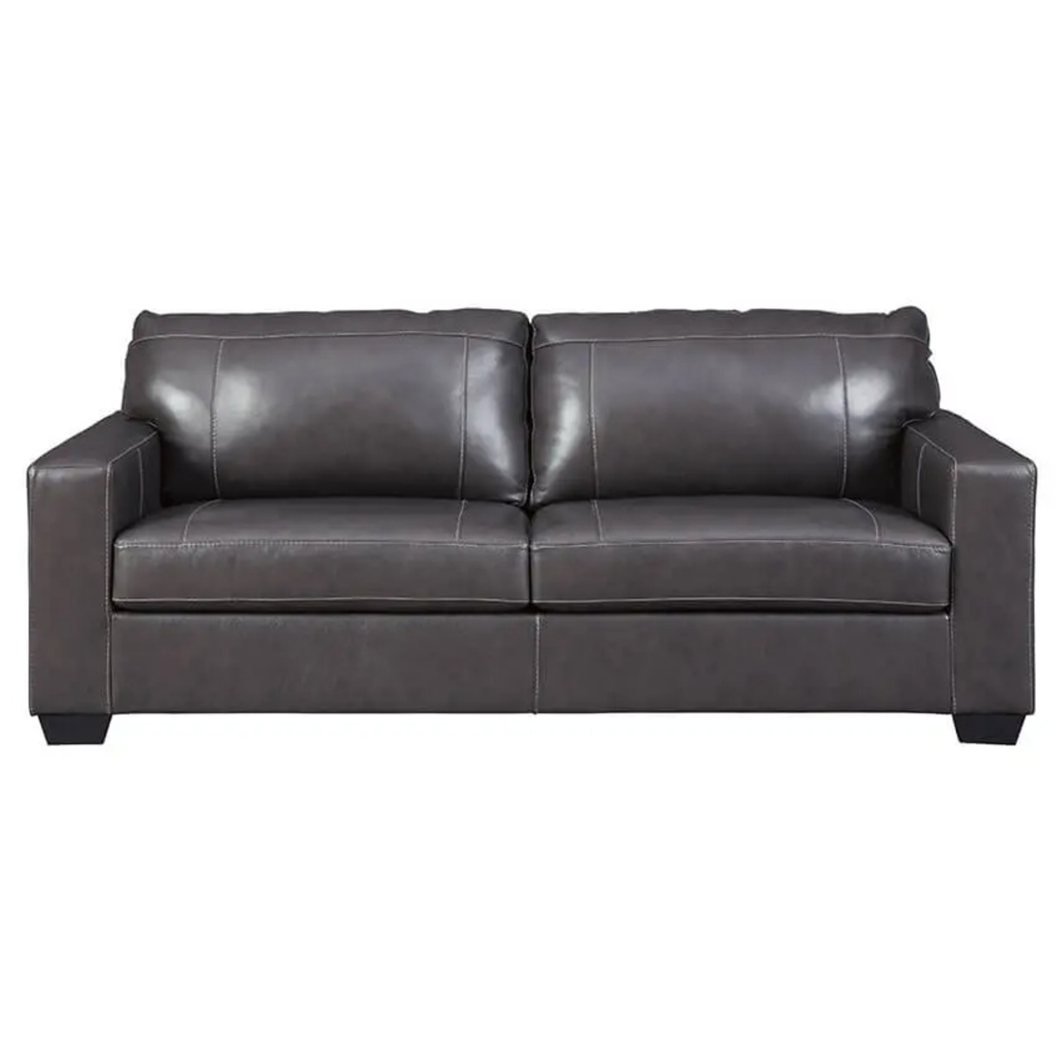 Morelos Gray Leather Queen Size Sofa - image-6