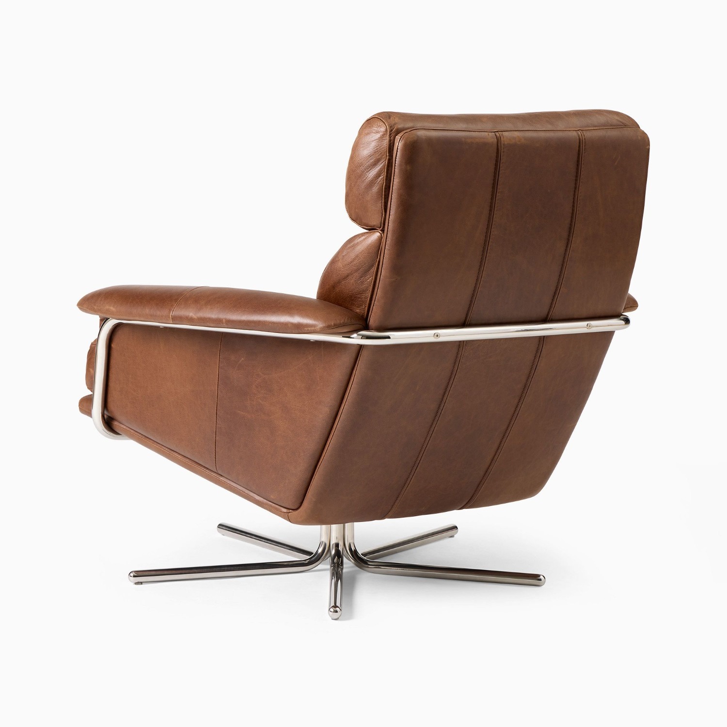West Elm Kristoff Leather Swivel Chair - image-2