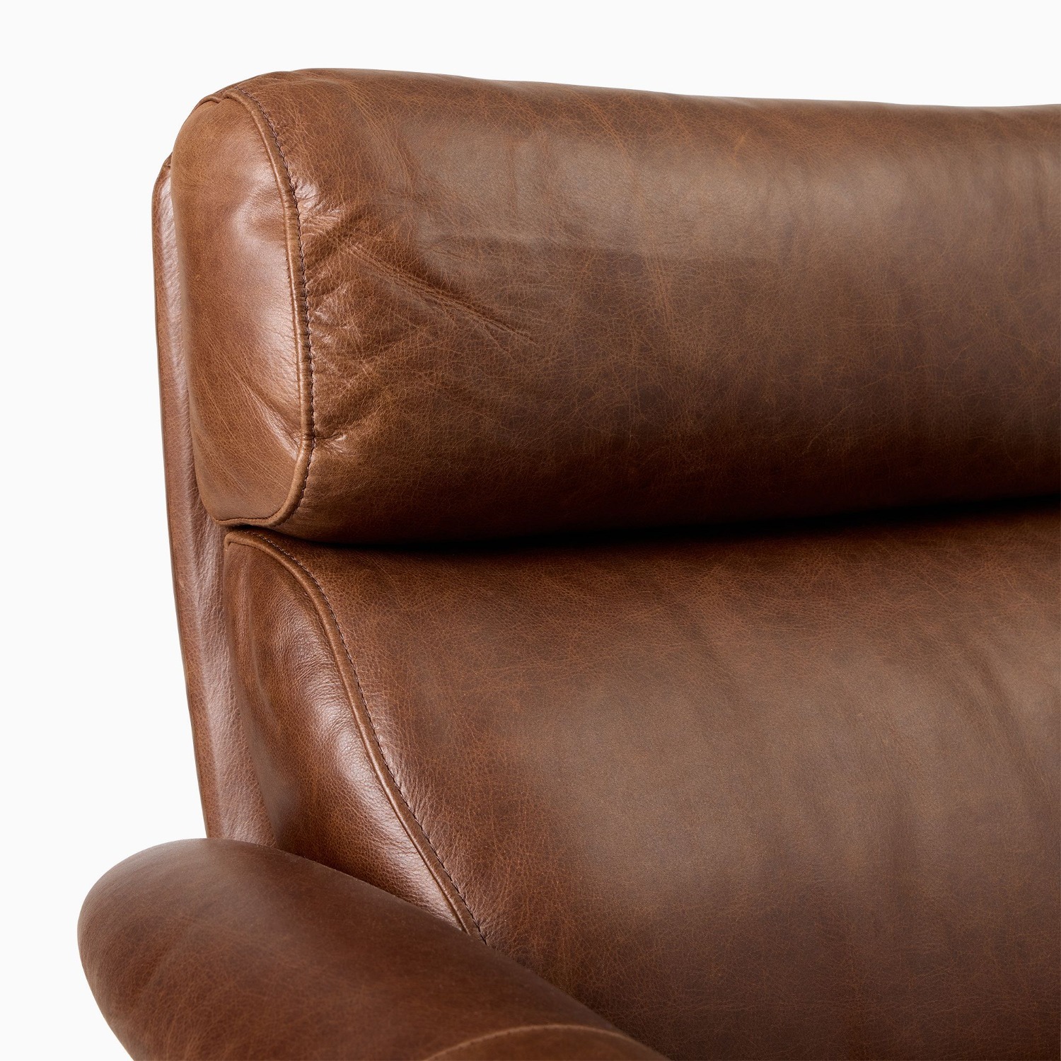 West Elm Kristoff Leather Swivel Chair - image-1