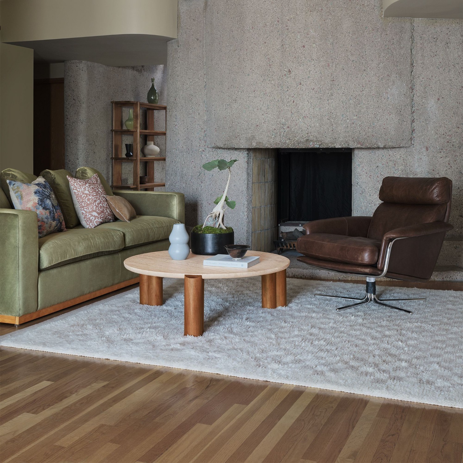 West Elm Kristoff Leather Swivel Chair - image-5