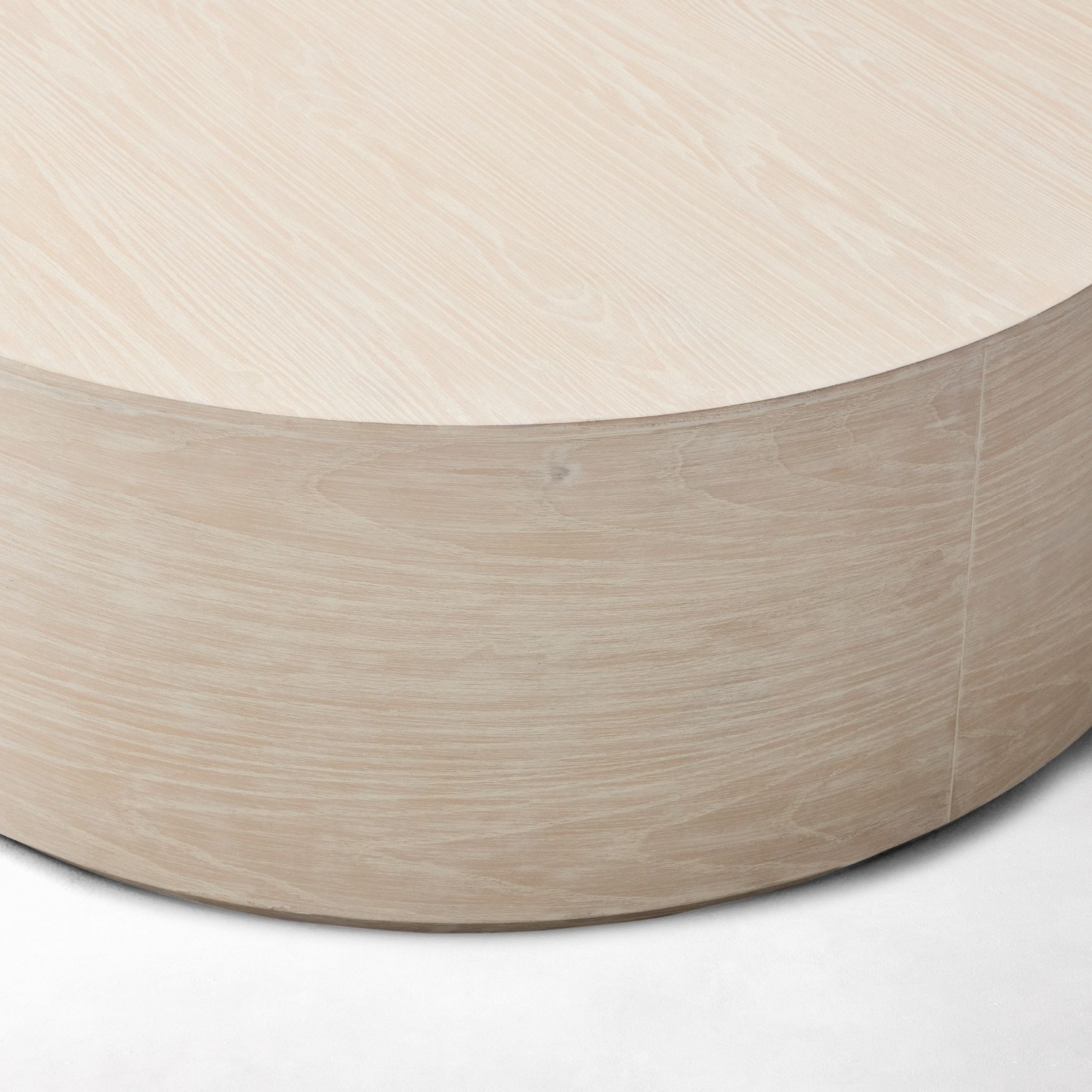 West Elm Volume Round Drum Coffee Table - Wood - image-1