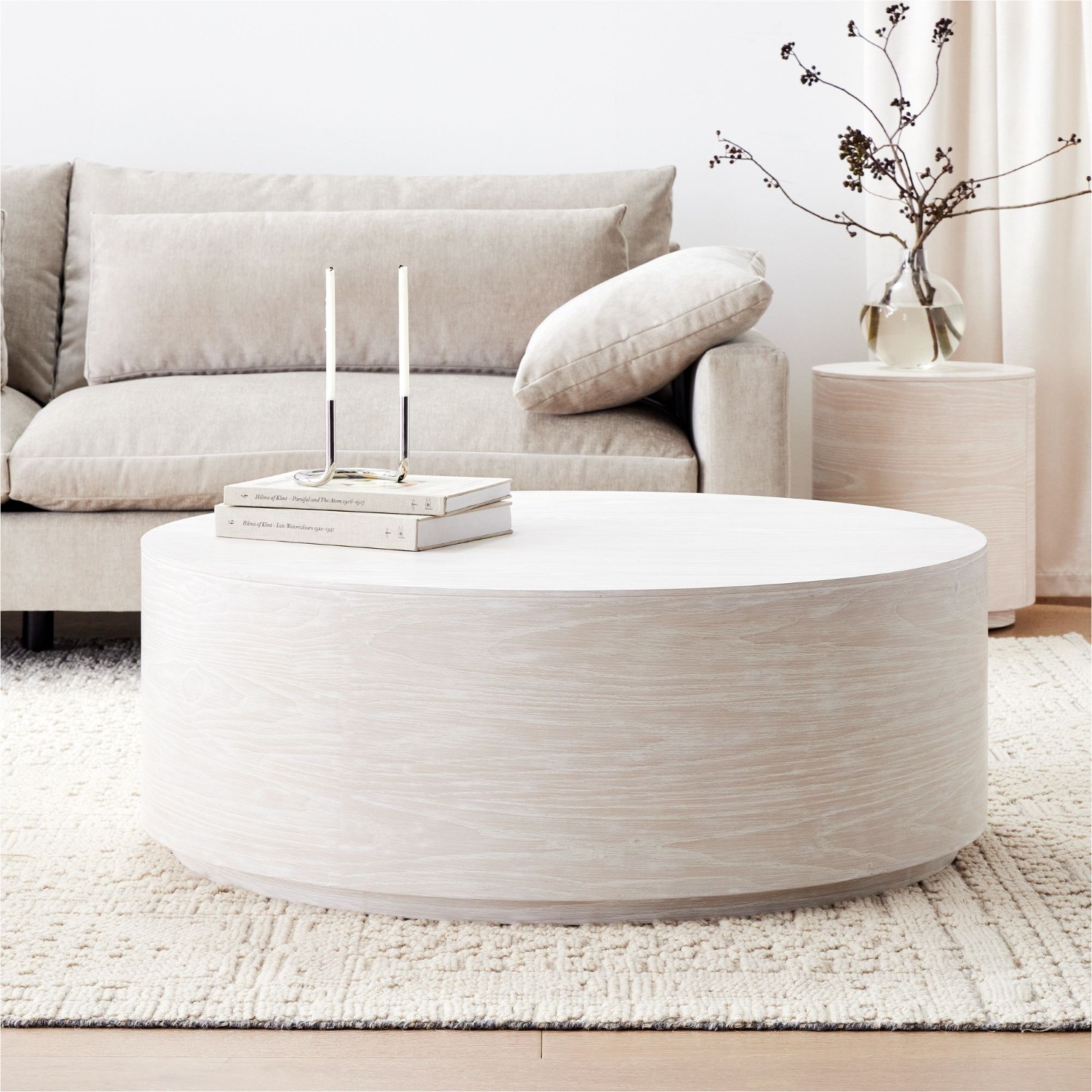 West Elm Volume Round Drum Coffee Table - Wood - image-2