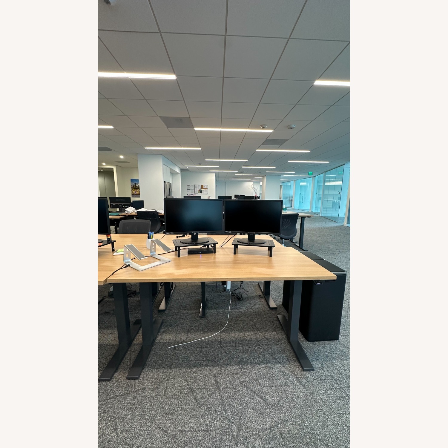 Poppin Series L 2S Electric Adjustable Height Desk - image-1