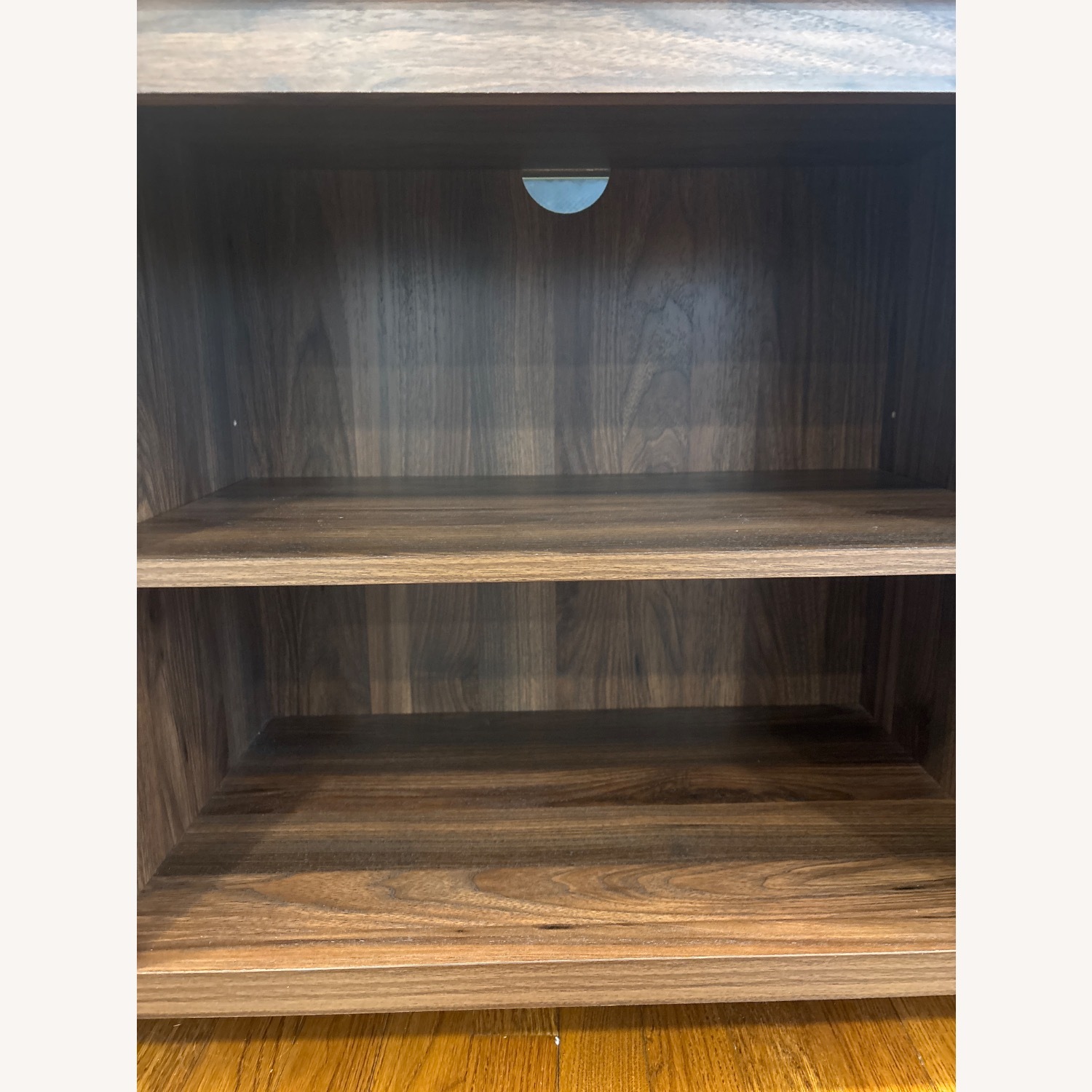 Walker Edison 58" Glass Walnut Brown TV Stand - image-5