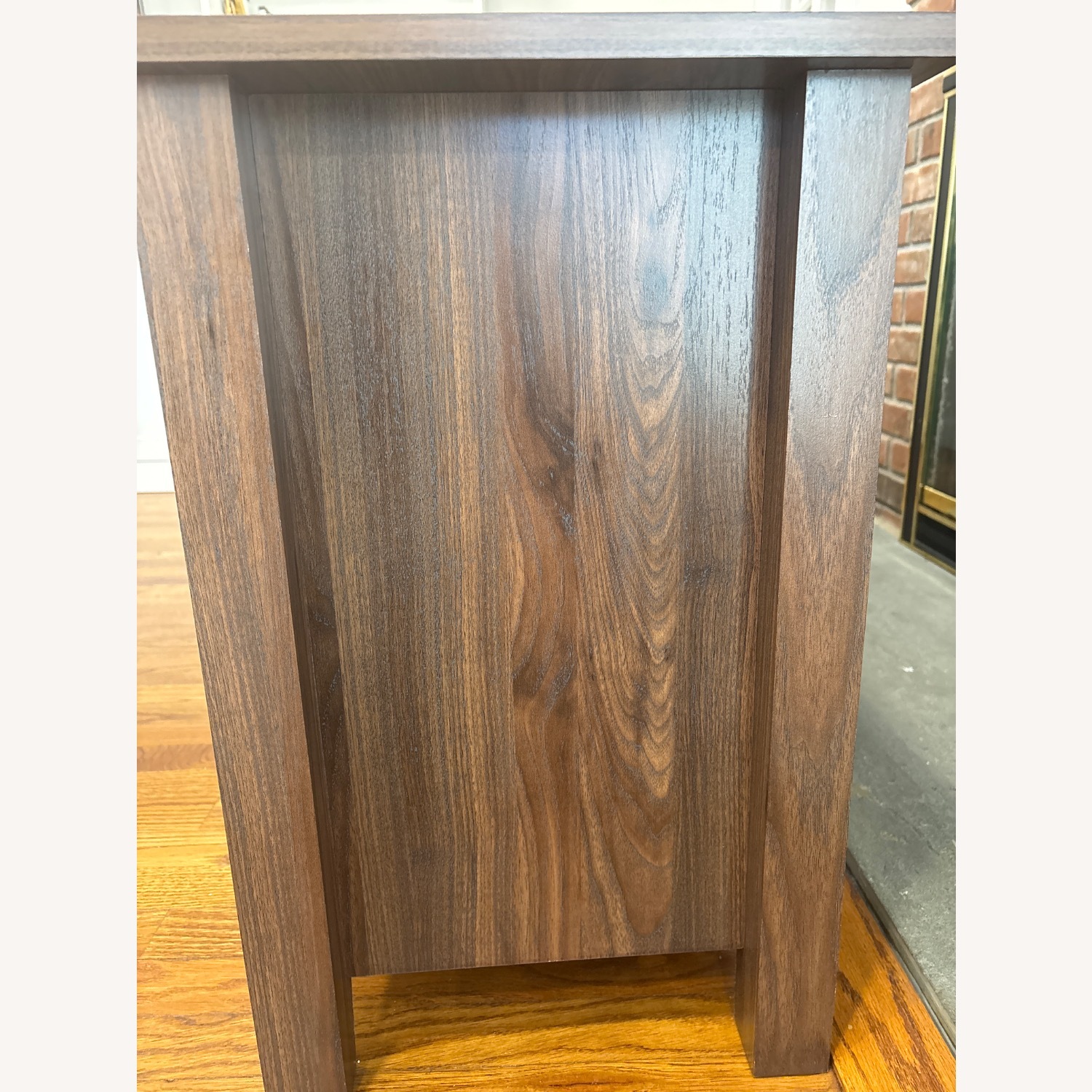 Walker Edison 58" Glass Walnut Brown TV Stand - image-3