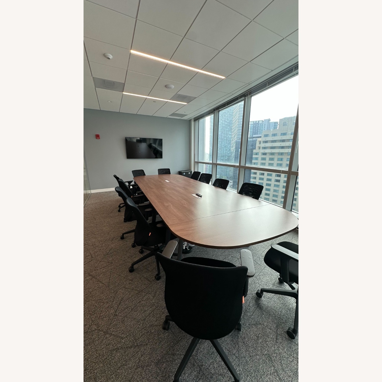 Poppin Wooden Large Conference Table - Built in Plugs - image-0