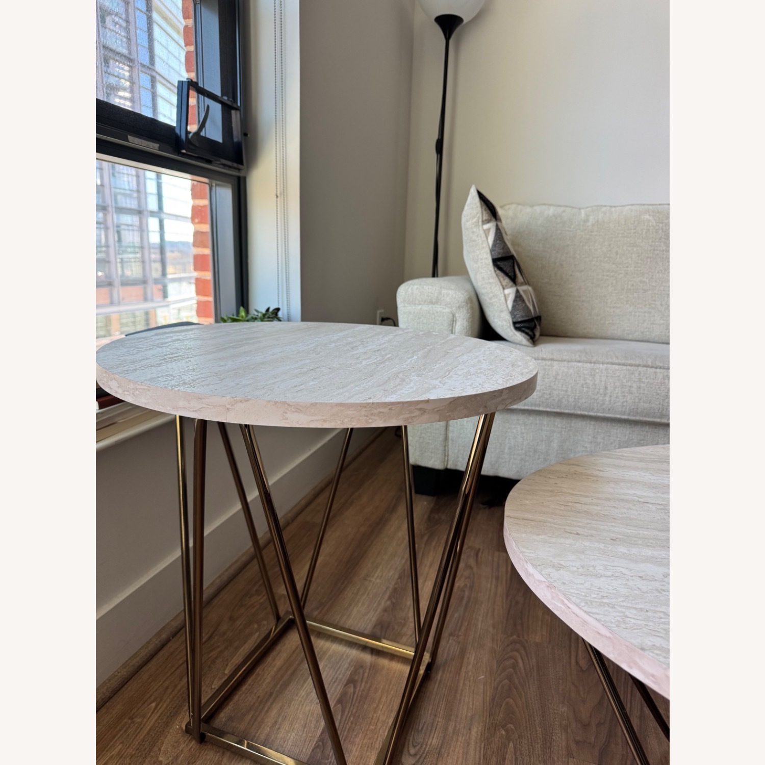 Ashley Marble Coffee Table Set of 3 - image-1