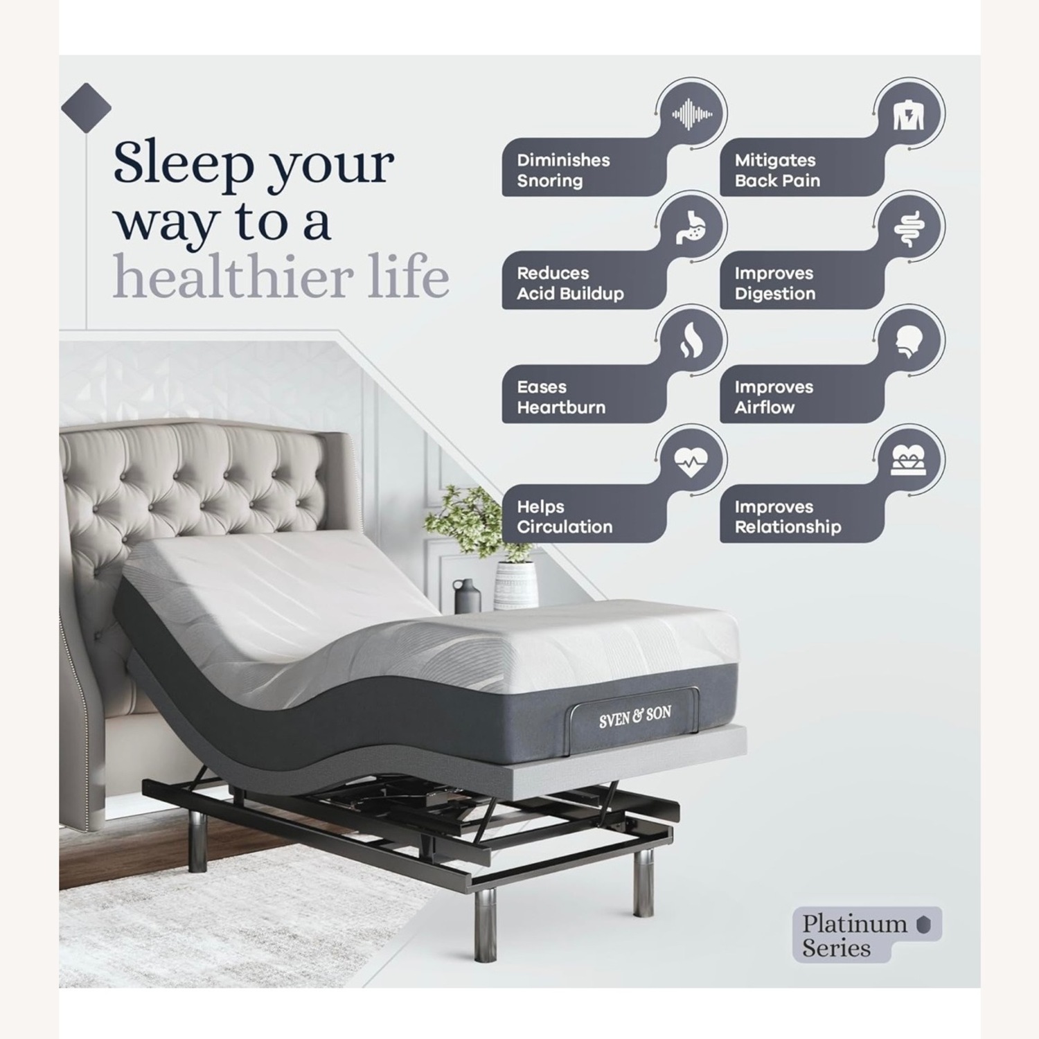 Sven & Son Platinum Adjustable Bed Base Frame - image-5