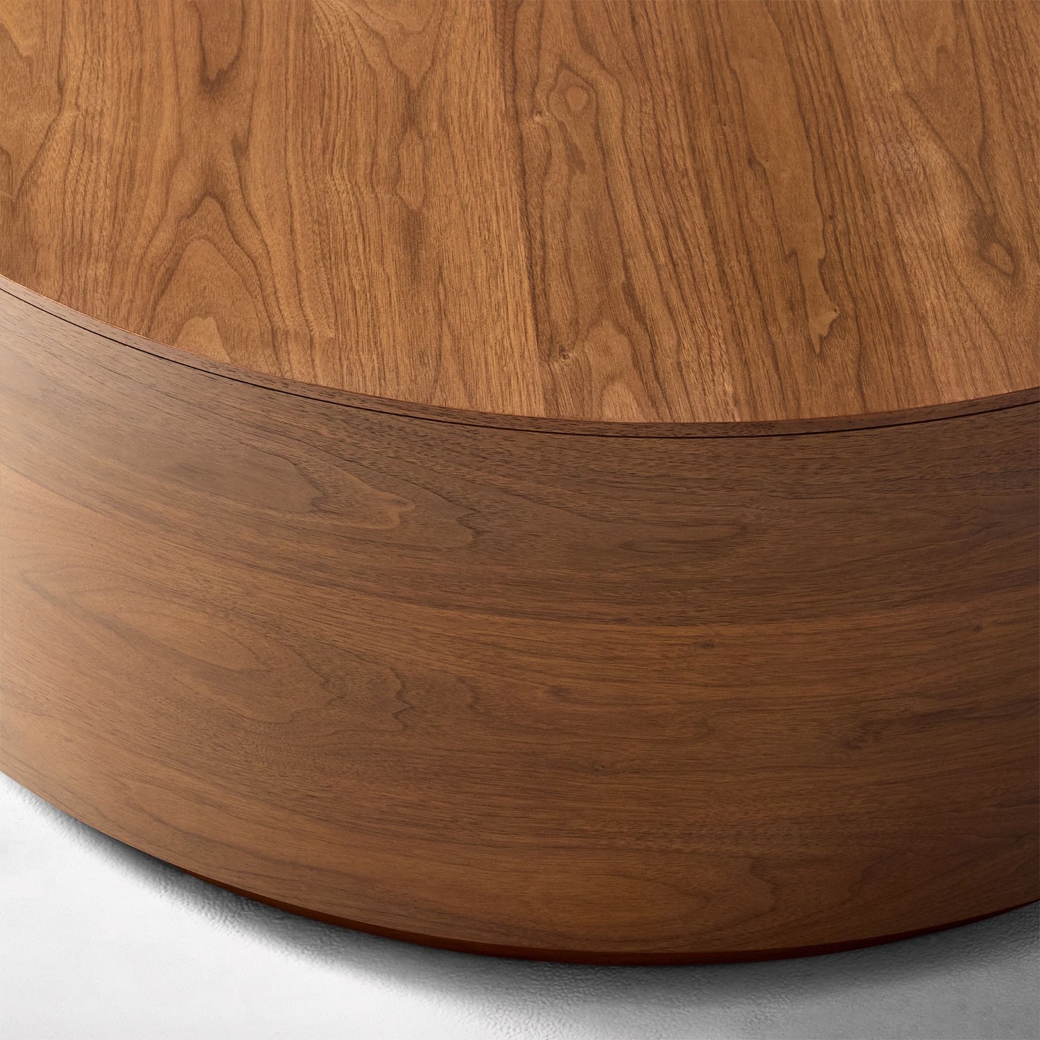 West Elm Volume Round Drum Coffee Table - Wood - image-1