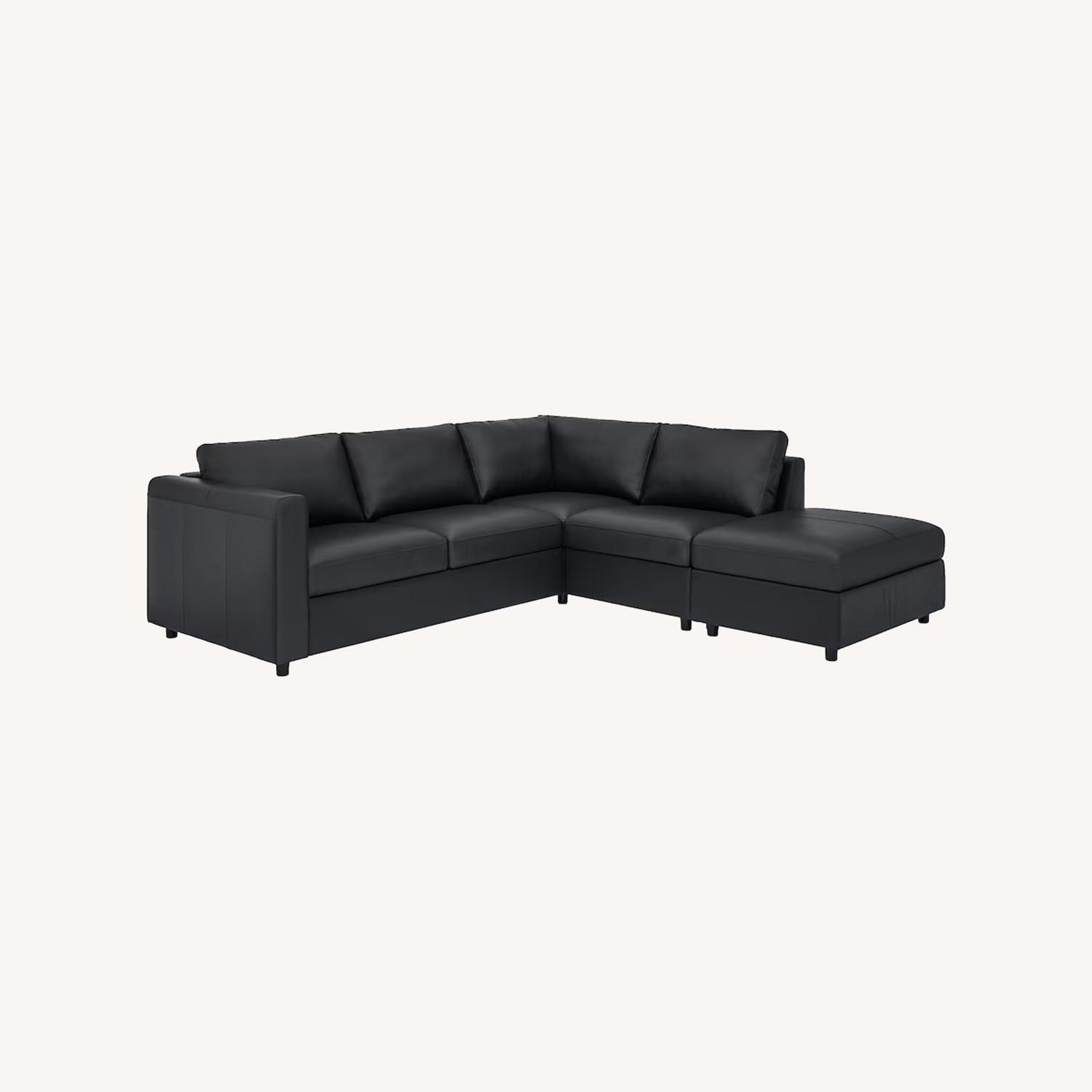 IKEA FINNALA Black Sectional Sofa - image-0