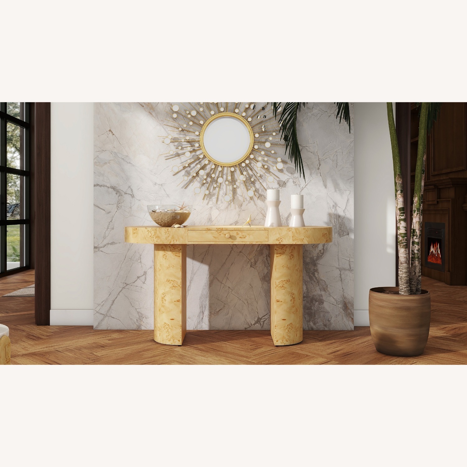 Joss & Main Hurston Burl Oval Desk - image-3