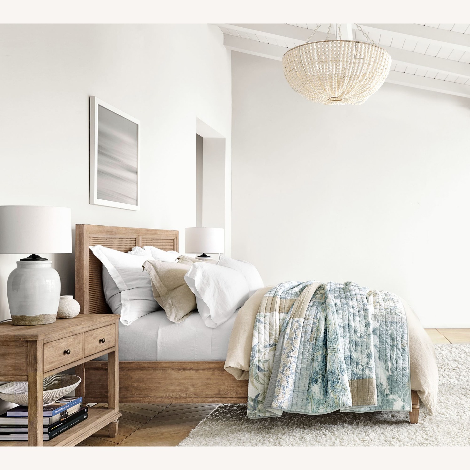 Pottery Barn Bristol Wood Bead Chandelier (30") - image-3