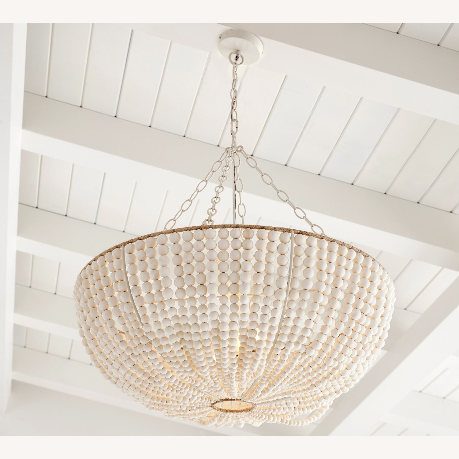 Pottery Barn Bristol Wood Bead Chandelier (30") - image-4