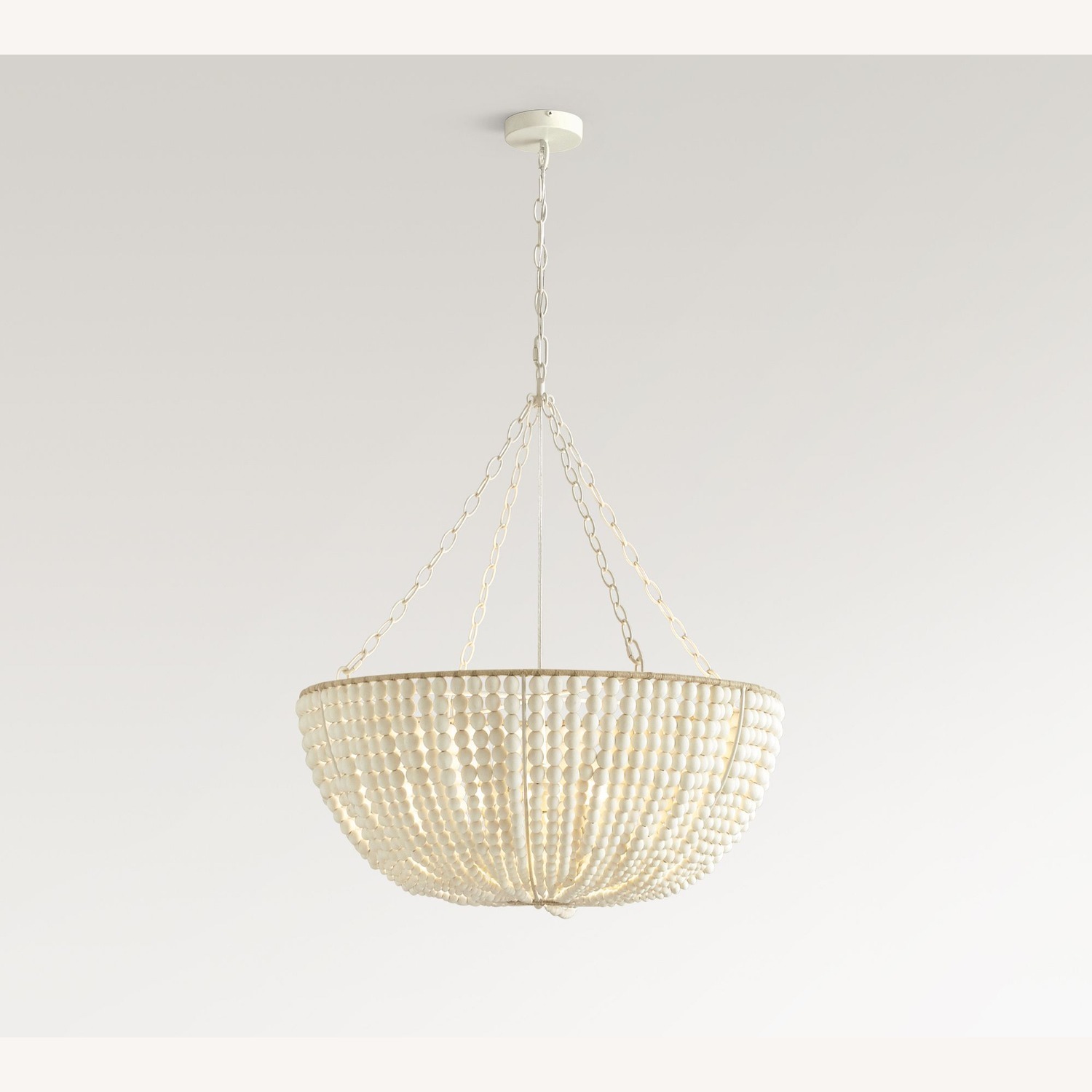 Pottery Barn Bristol Wood Bead Chandelier (30") - image-0