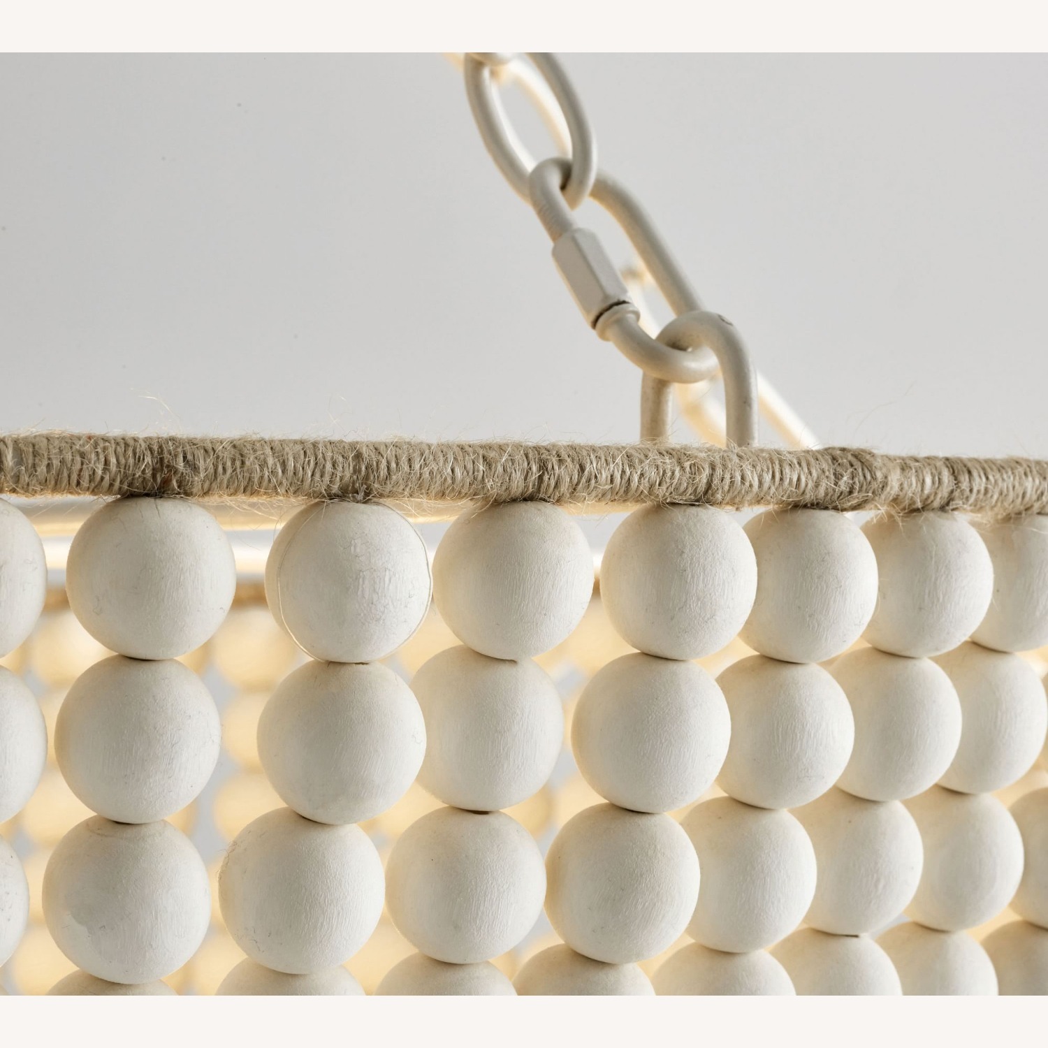 Pottery Barn Bristol Wood Bead Chandelier (30") - image-1