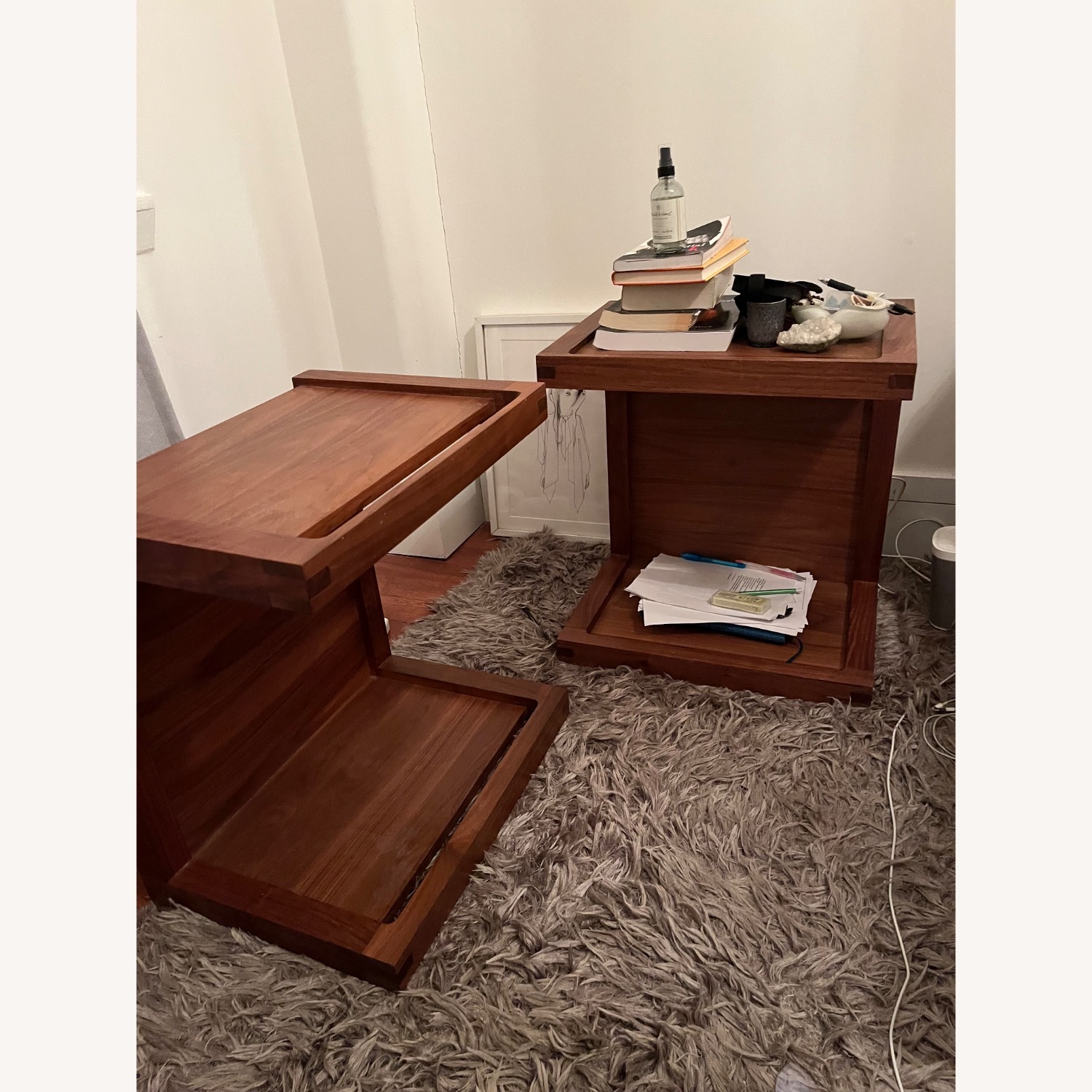Design Within Reach Matera Bed Side Tables Walnut - image-1