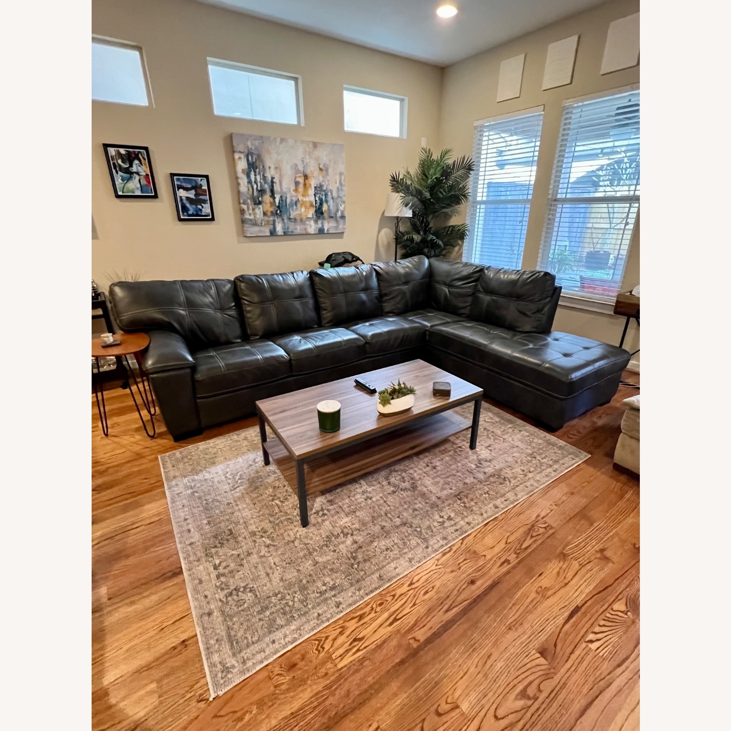 Dark Brown Sectional Sofa - image-3