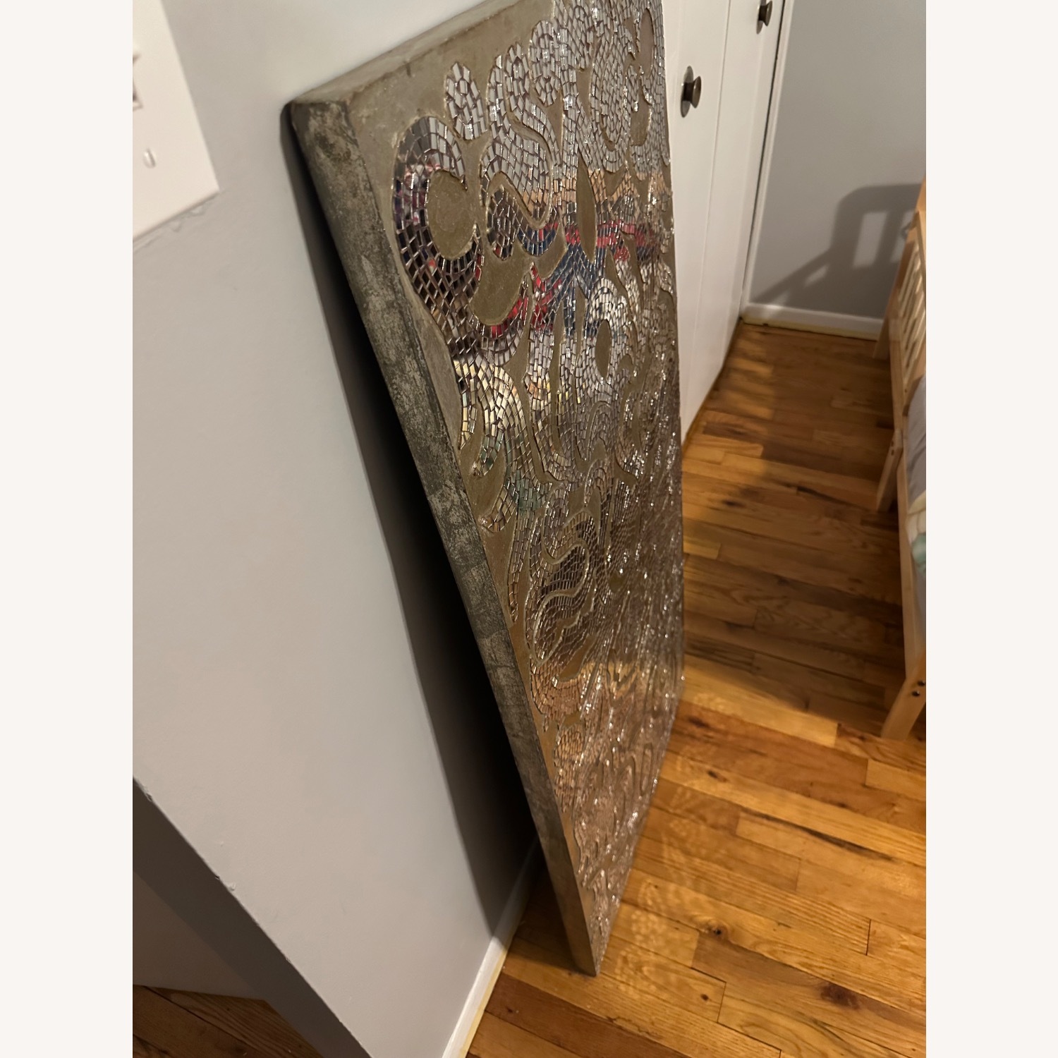 Pier 1 Champagne Mirrored Mosaic Damask Wall Panel - image-5