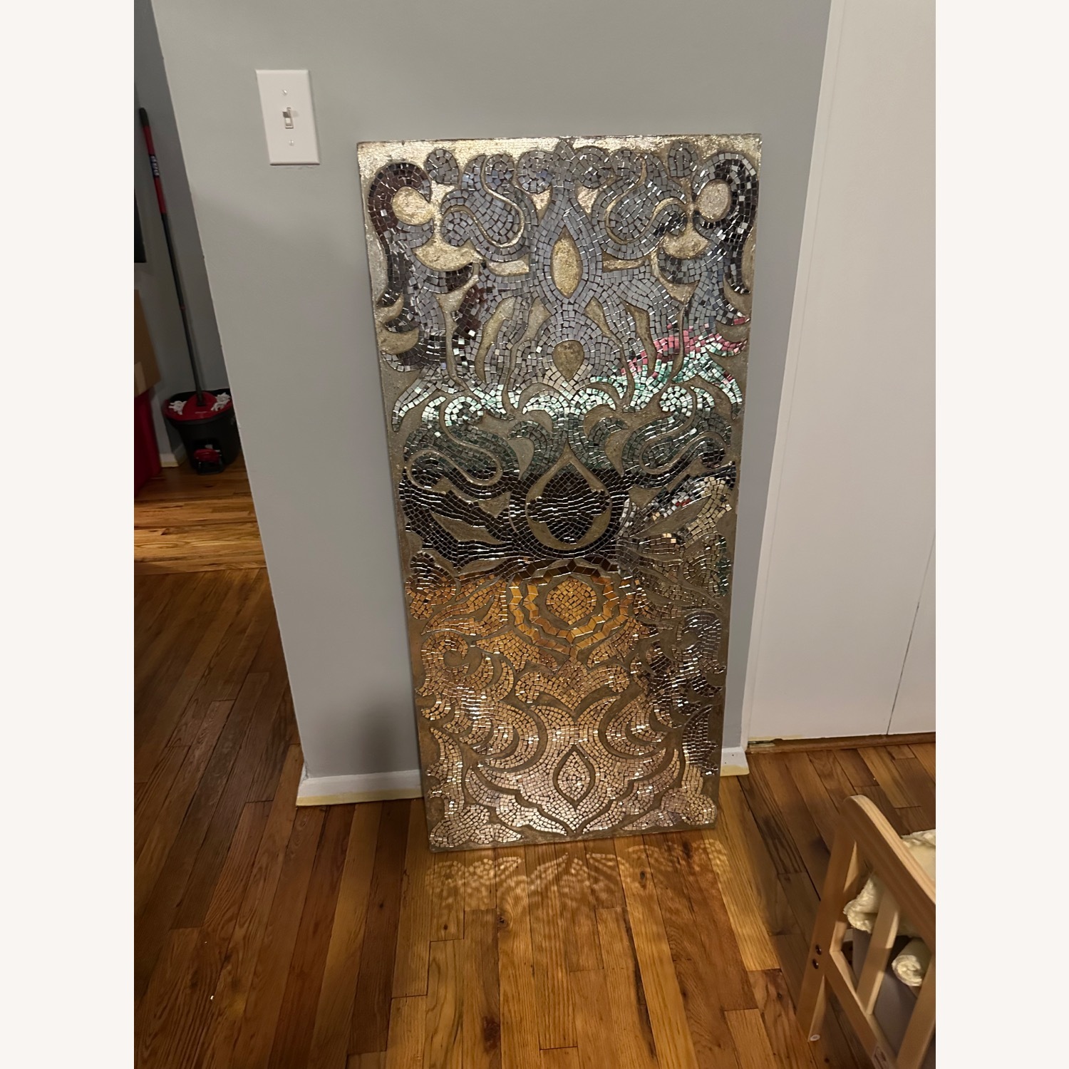 Pier 1 Champagne Mirrored Mosaic Damask Wall Panel - image-6