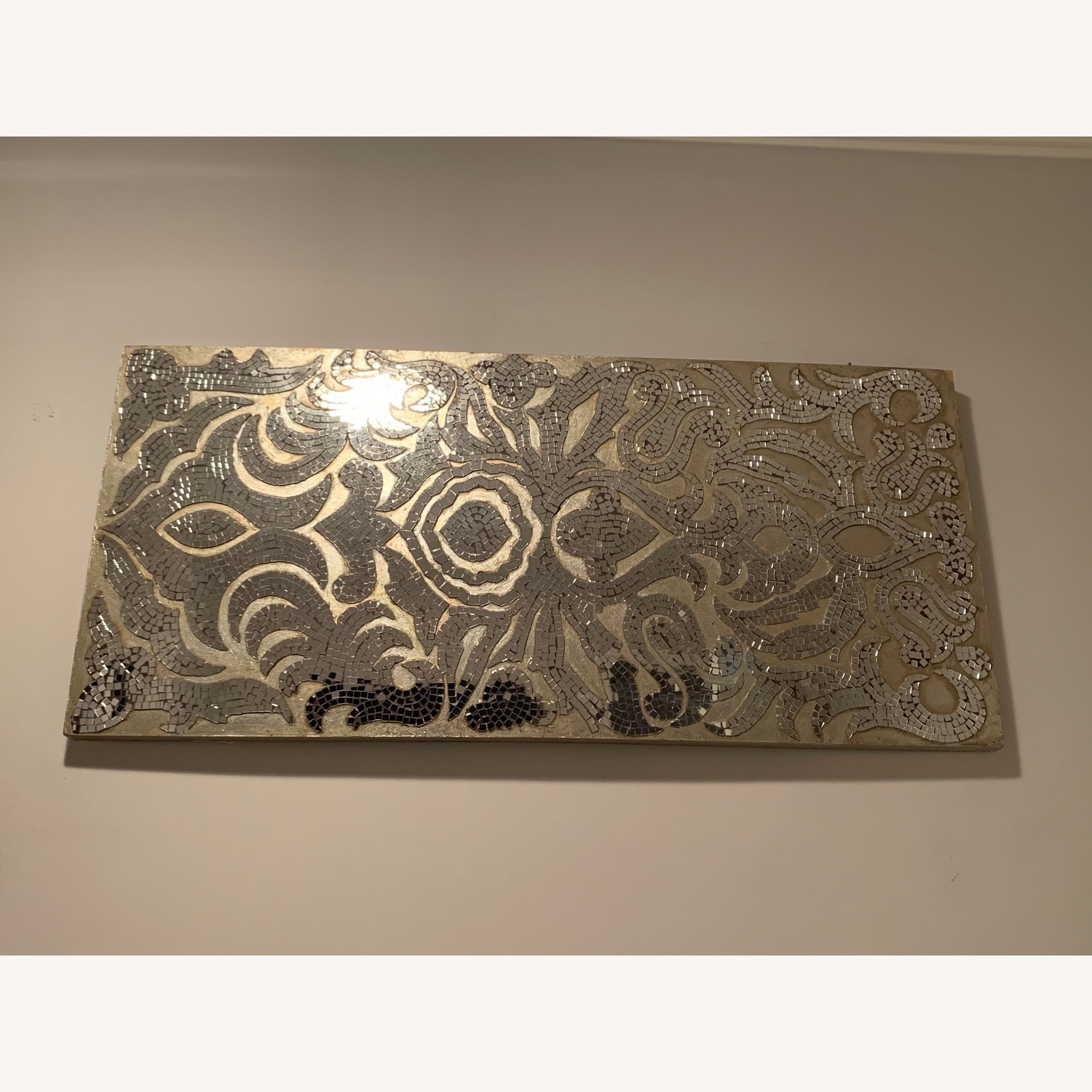 Pier 1 Champagne Mirrored Mosaic Damask Wall Panel - image-2