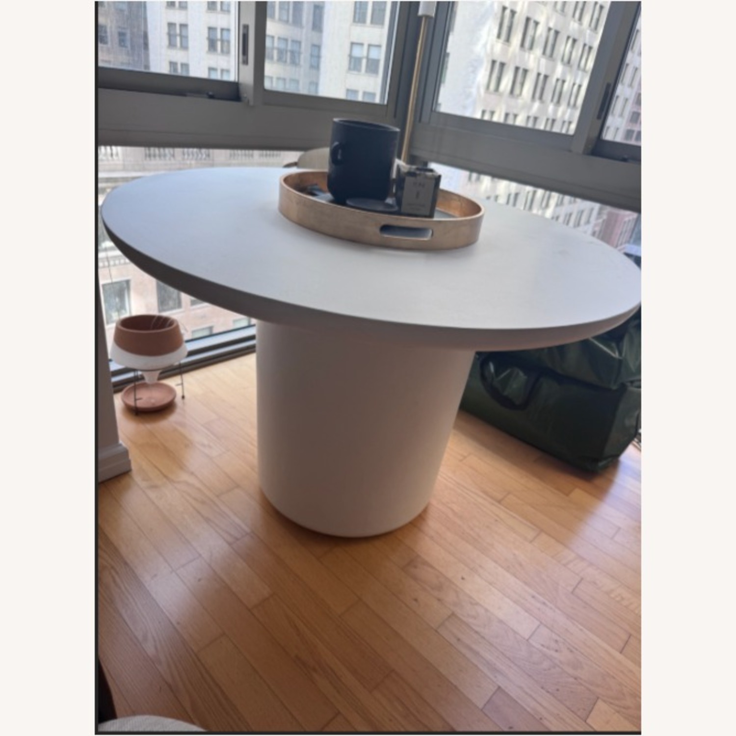 CB2 Lola 45" Round Ivory Concrete Dining Table - image-3