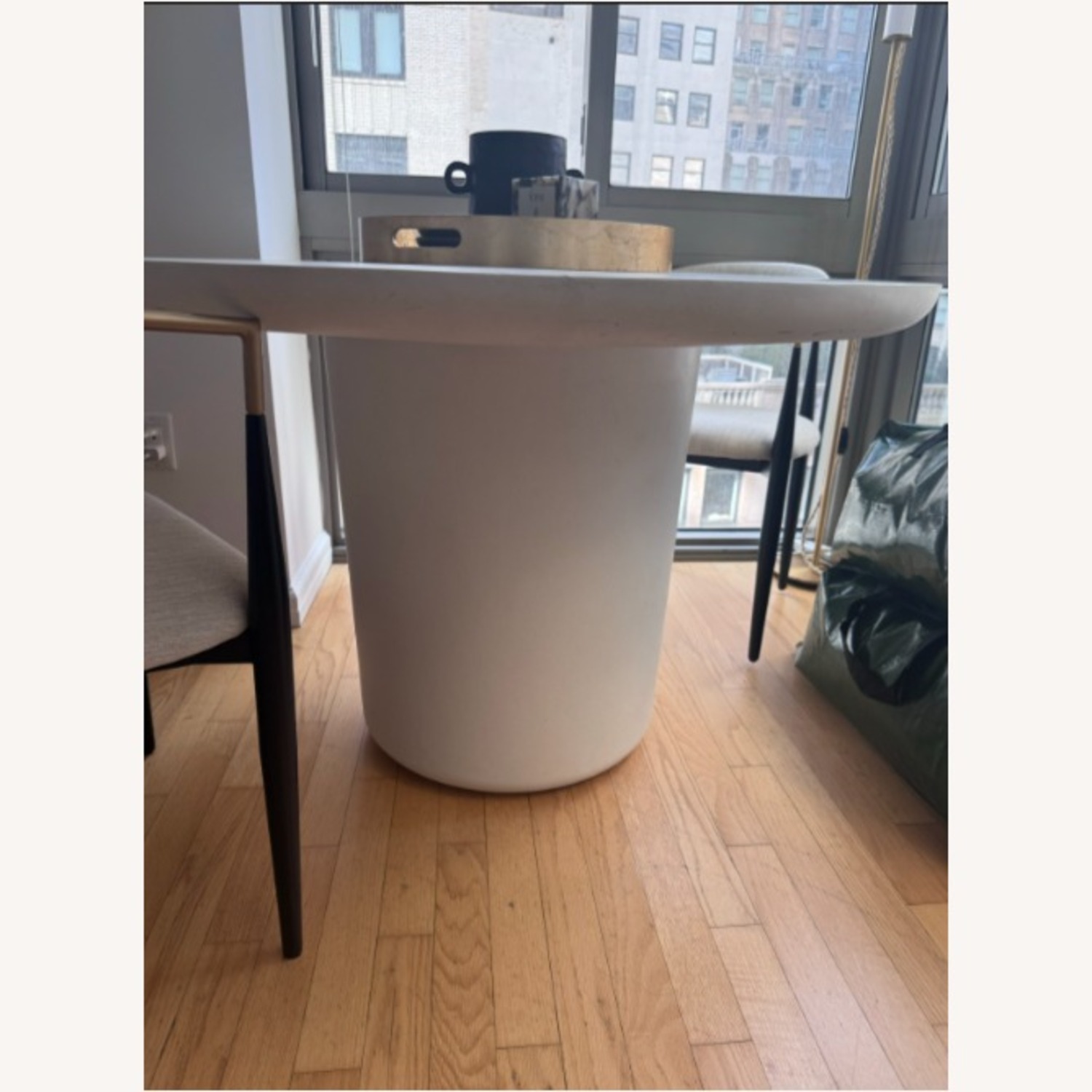 CB2 Lola 45" Round Ivory Concrete Dining Table - image-2