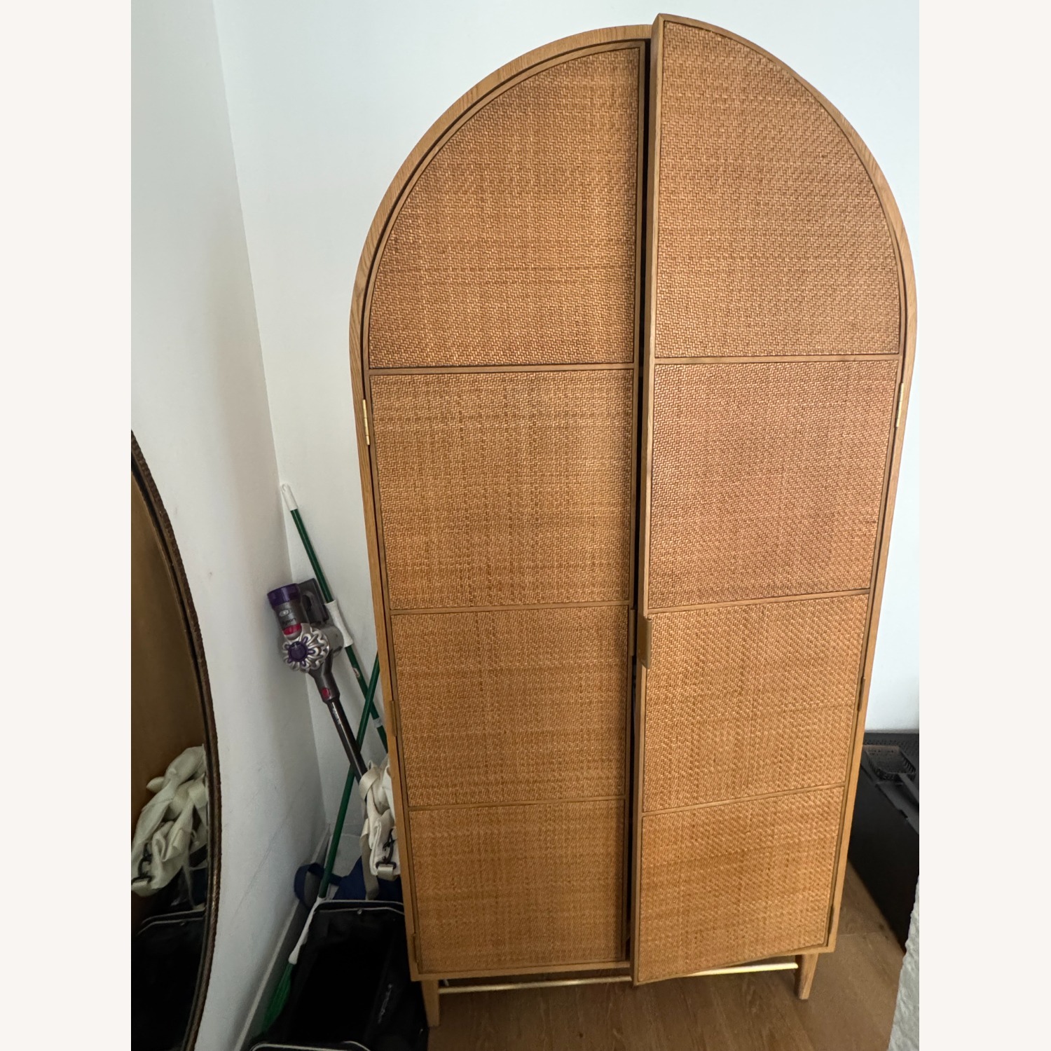 Anthropologie Wallace Cane and Oak Armoire - image-1