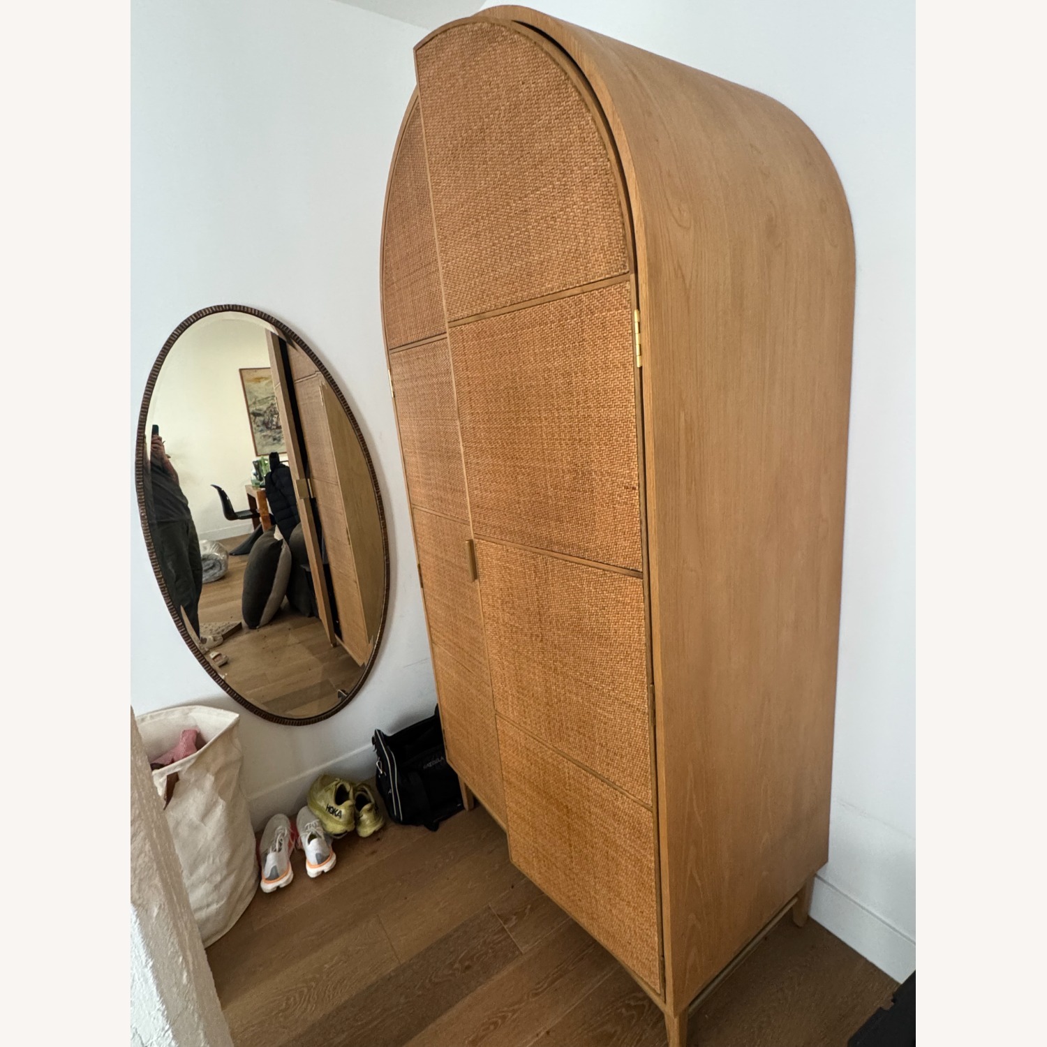 Anthropologie Wallace Cane and Oak Armoire - image-2