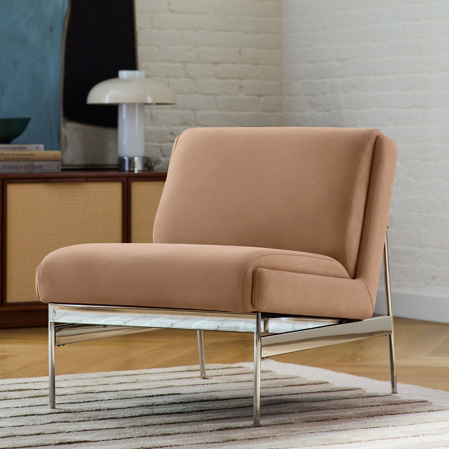 West Elm Lacon Leather Slipper Chair - image-4