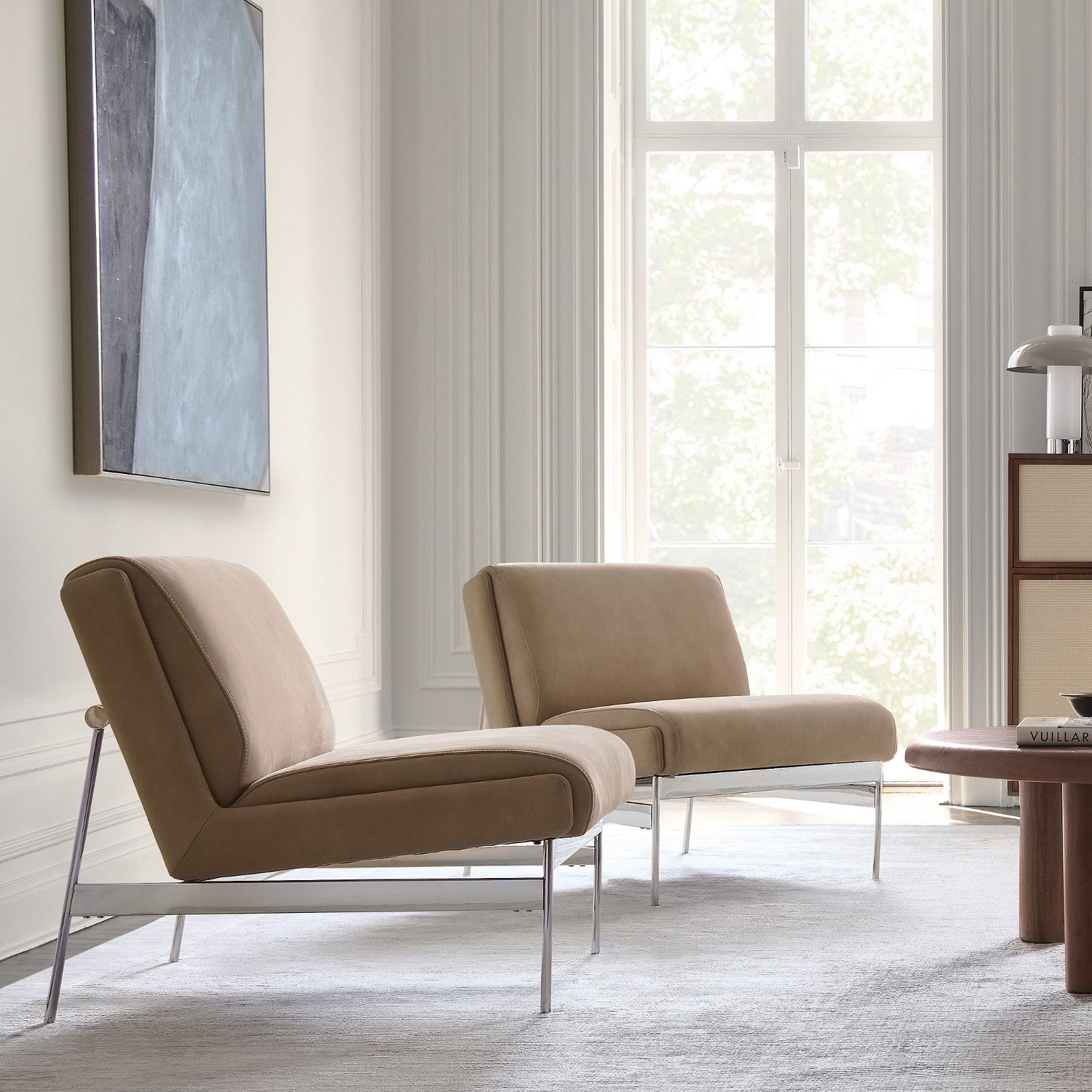 West Elm Lacon Leather Slipper Chair - image-6