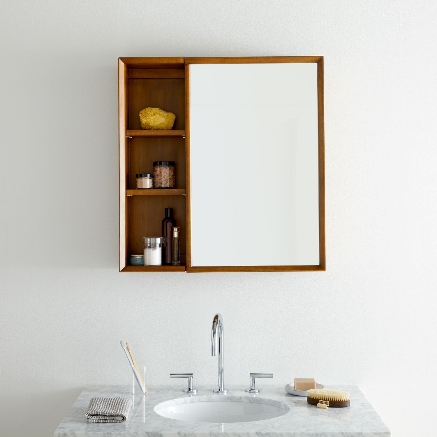 West Elm Mid-Century Medicine Cabinet W Shelves - image-4
