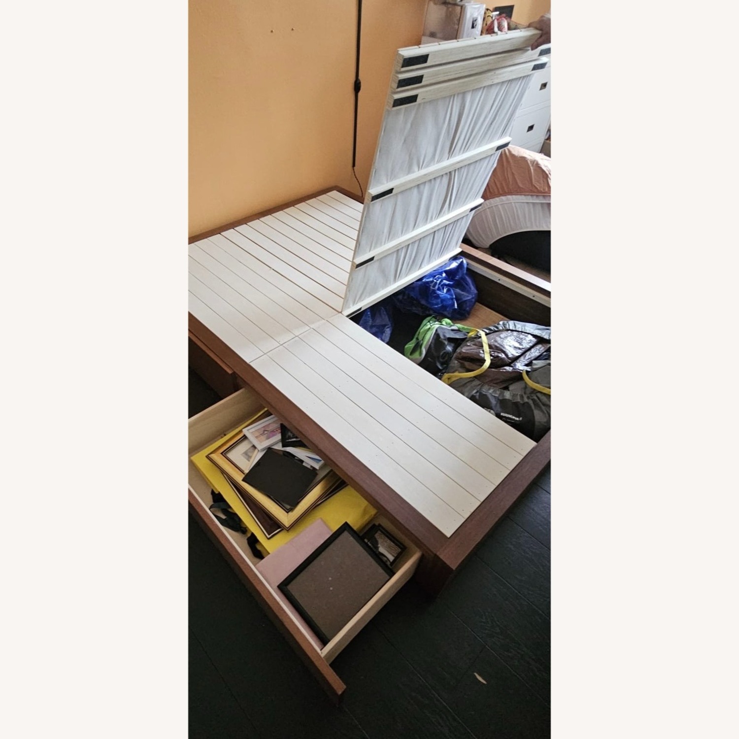 Muji Full Sized Storage Bed Frame - image-1