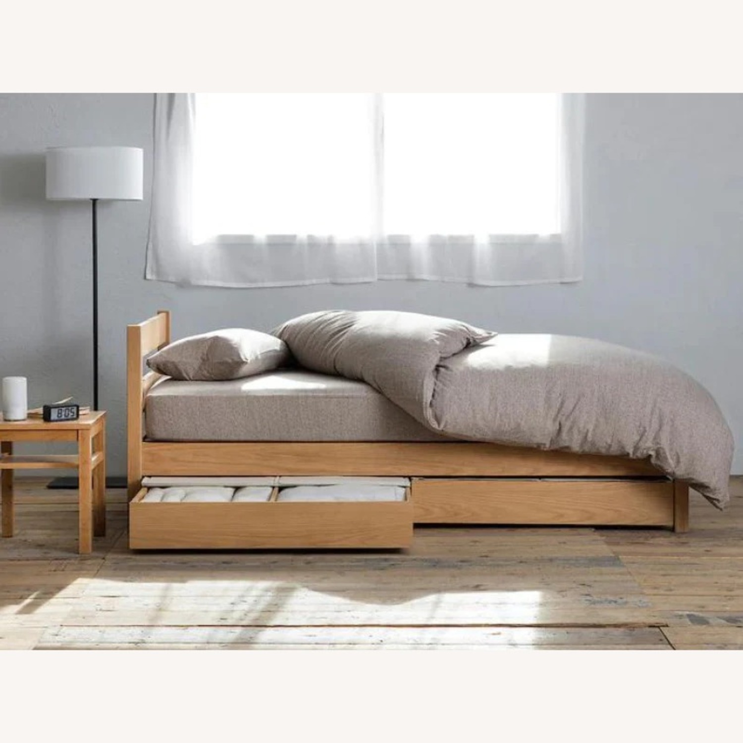 Muji Full Sized Storage Bed Frame - image-2