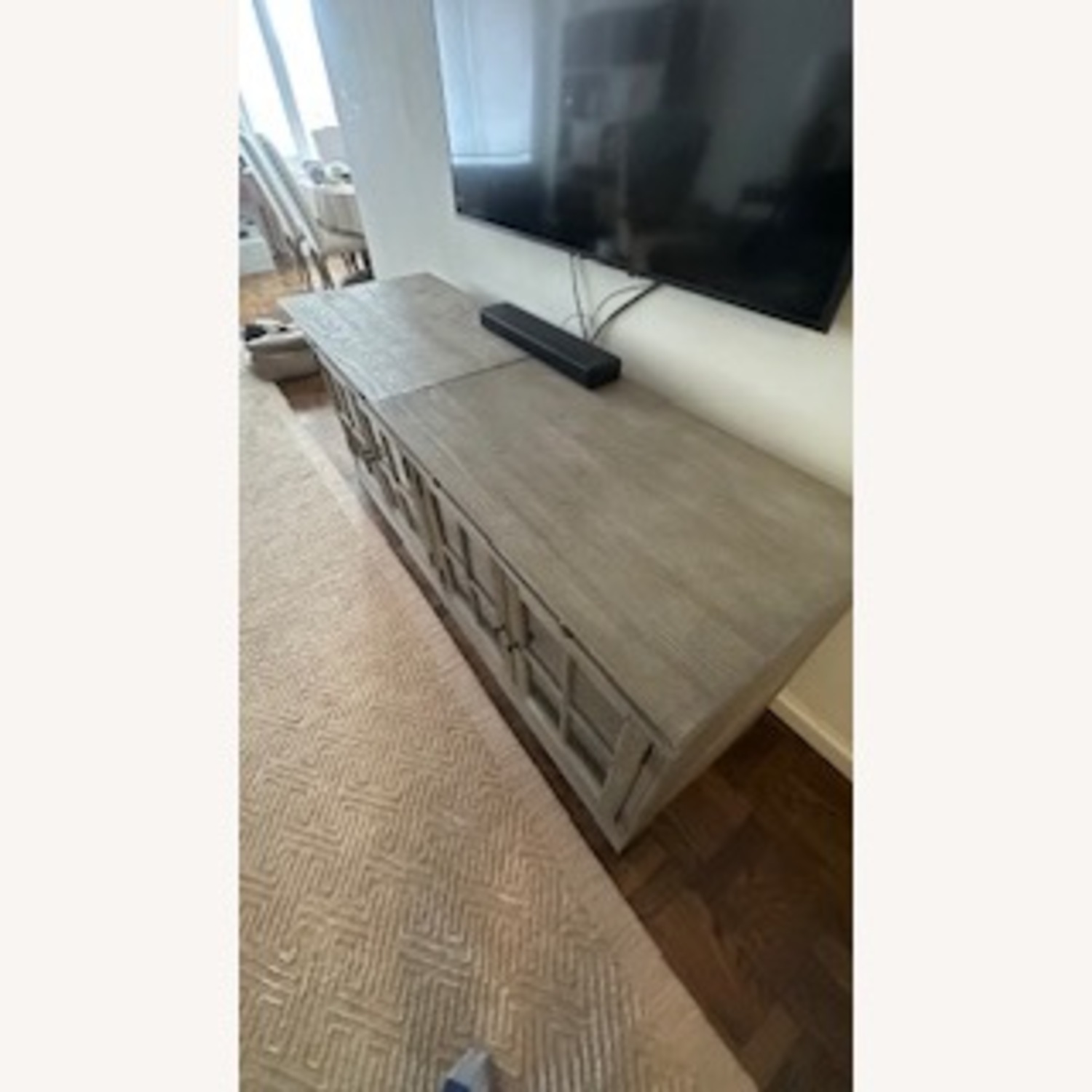 Pottery Barn Livingston Media Console Cabinets W Glass Doors - image-4