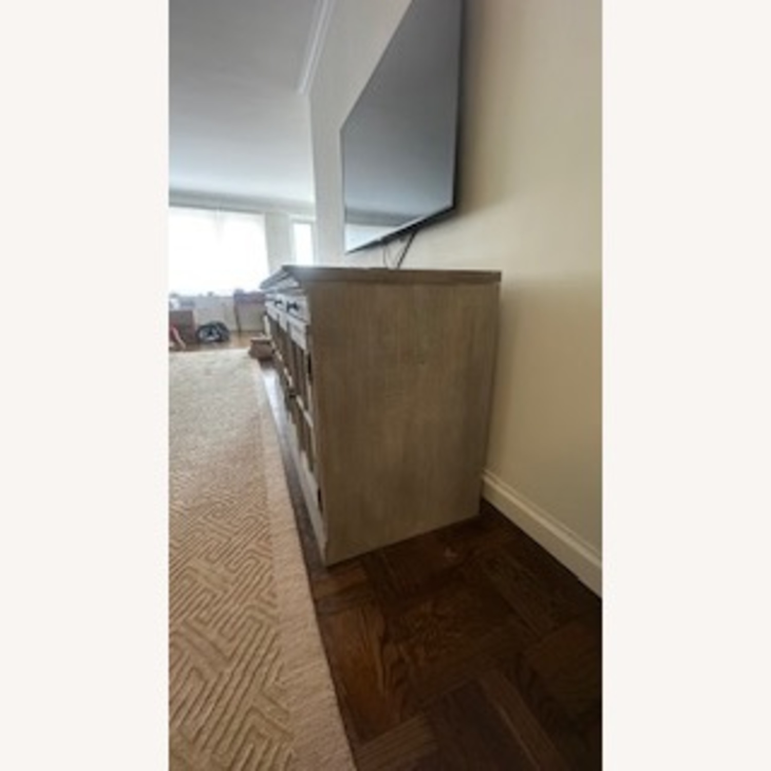 Pottery Barn Livingston Media Console Cabinets W Glass Doors - image-5